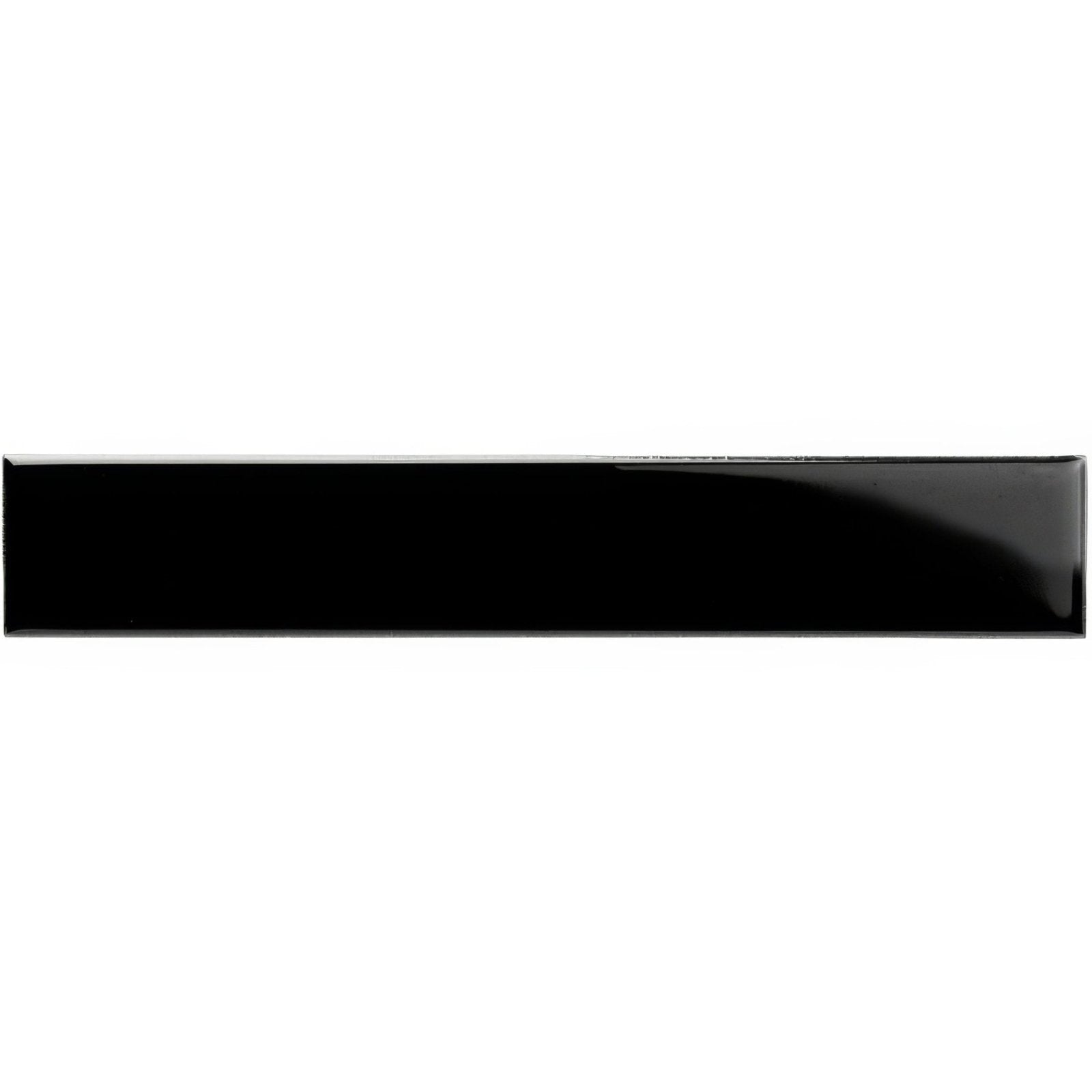 Jet black rectangle glossy black rectangular tile showcasing a sleek and modern surface finish