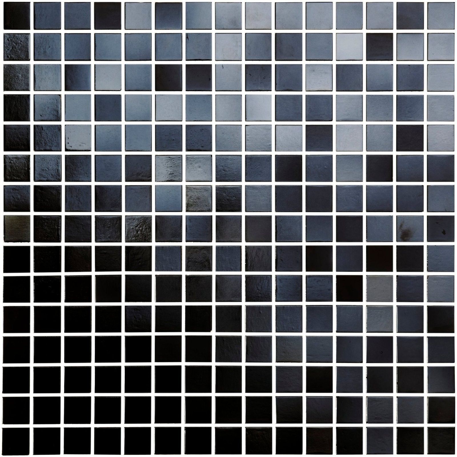Jungfrau iridescent glass mosaic 20mm black and gray tile with glossy reflective surface for decorative use