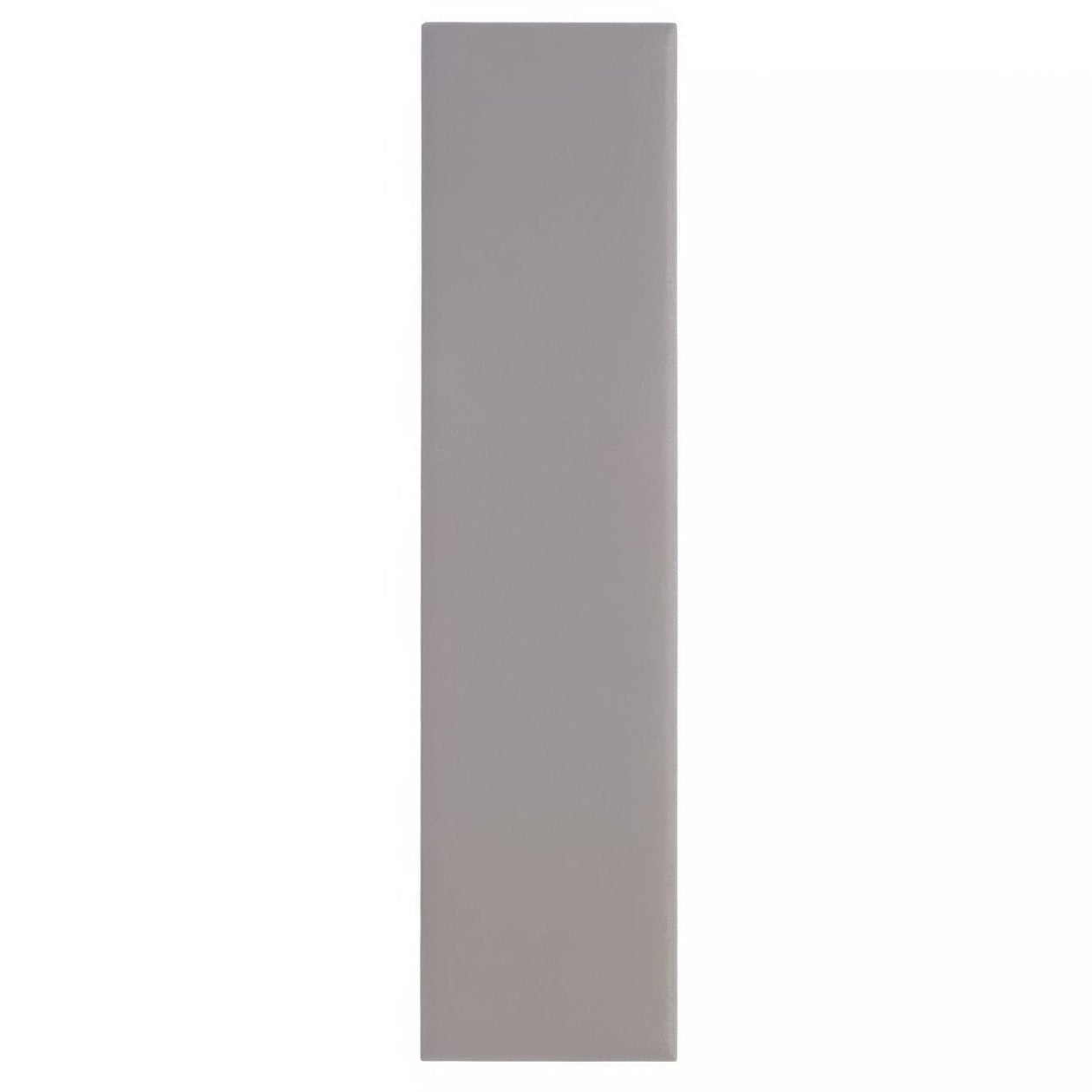 A sleek rectangular gray ceramic tile with a smooth glossy finish from Kelly Hoppen Perfect Neutrals Warm Grey