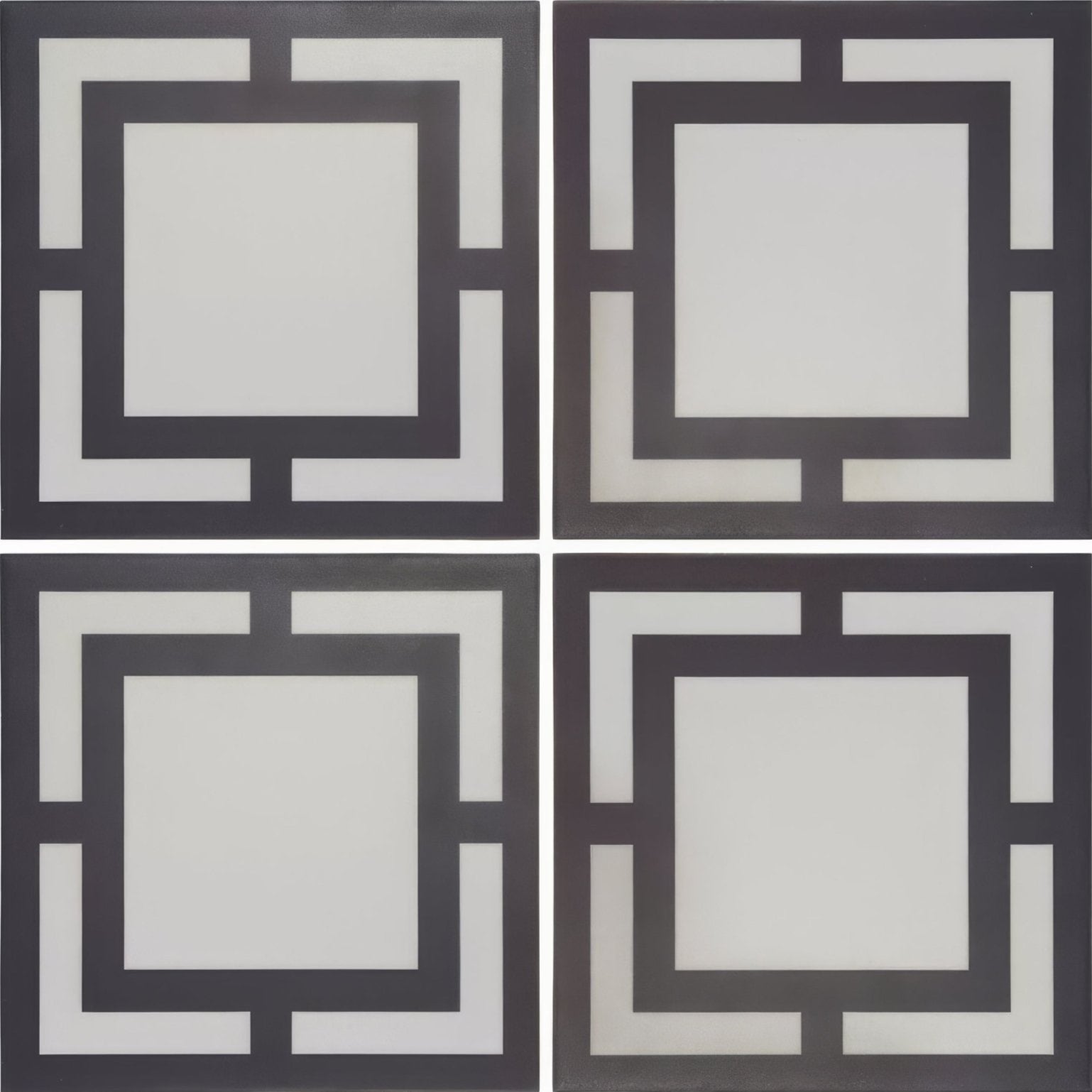 Kelly Hoppen signature black and white ceramic tiles with modern minimalist geometric patterns for stylish interiors
