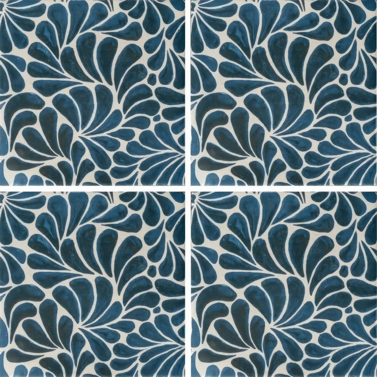 Kelmscott Emery Blue Patterned Tile - Porcelain