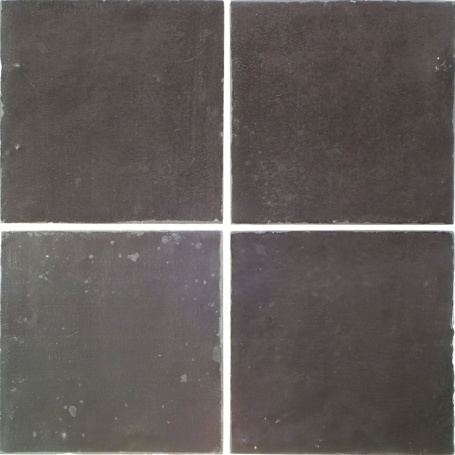 Four kelmscott slate black tiles with dark matte finish subtle texture and minor surface imperfections