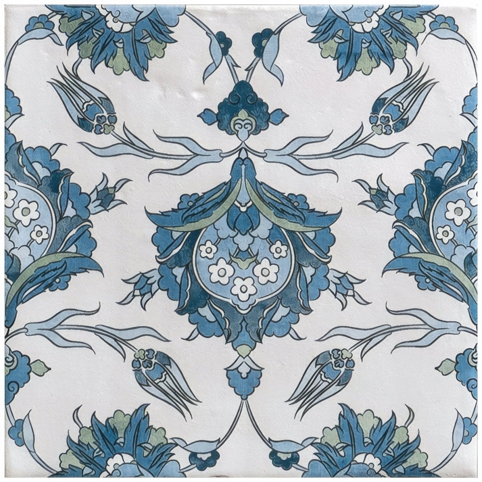 Kelmscott Standen Blue Patterned Tile