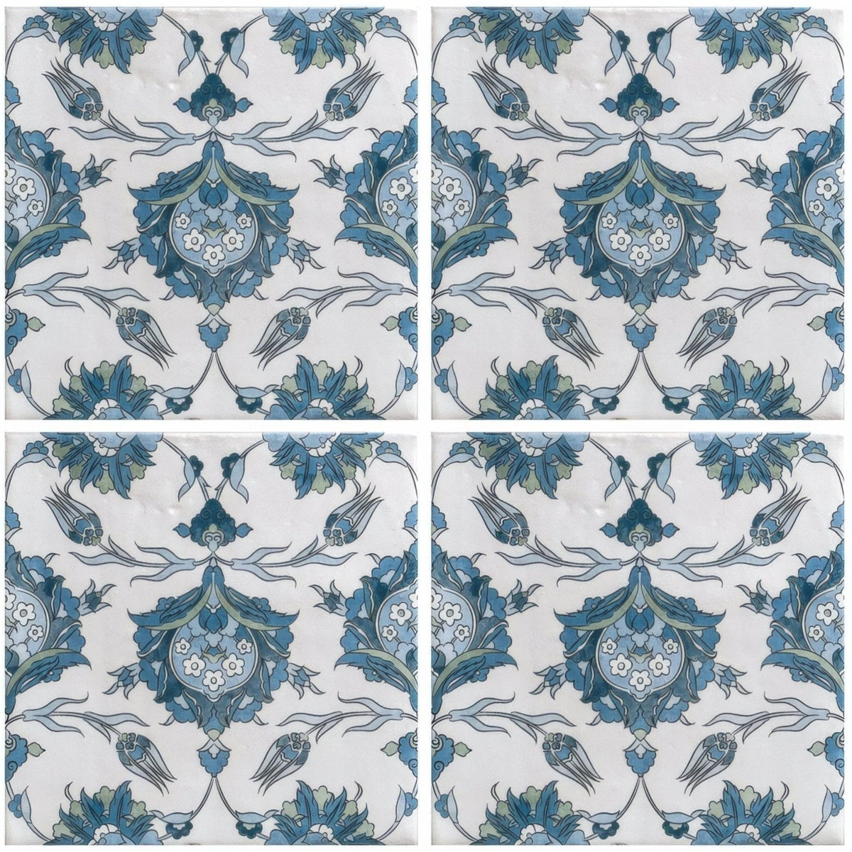 Kelmscott Standen Blue Patterned Tile - Porcelain