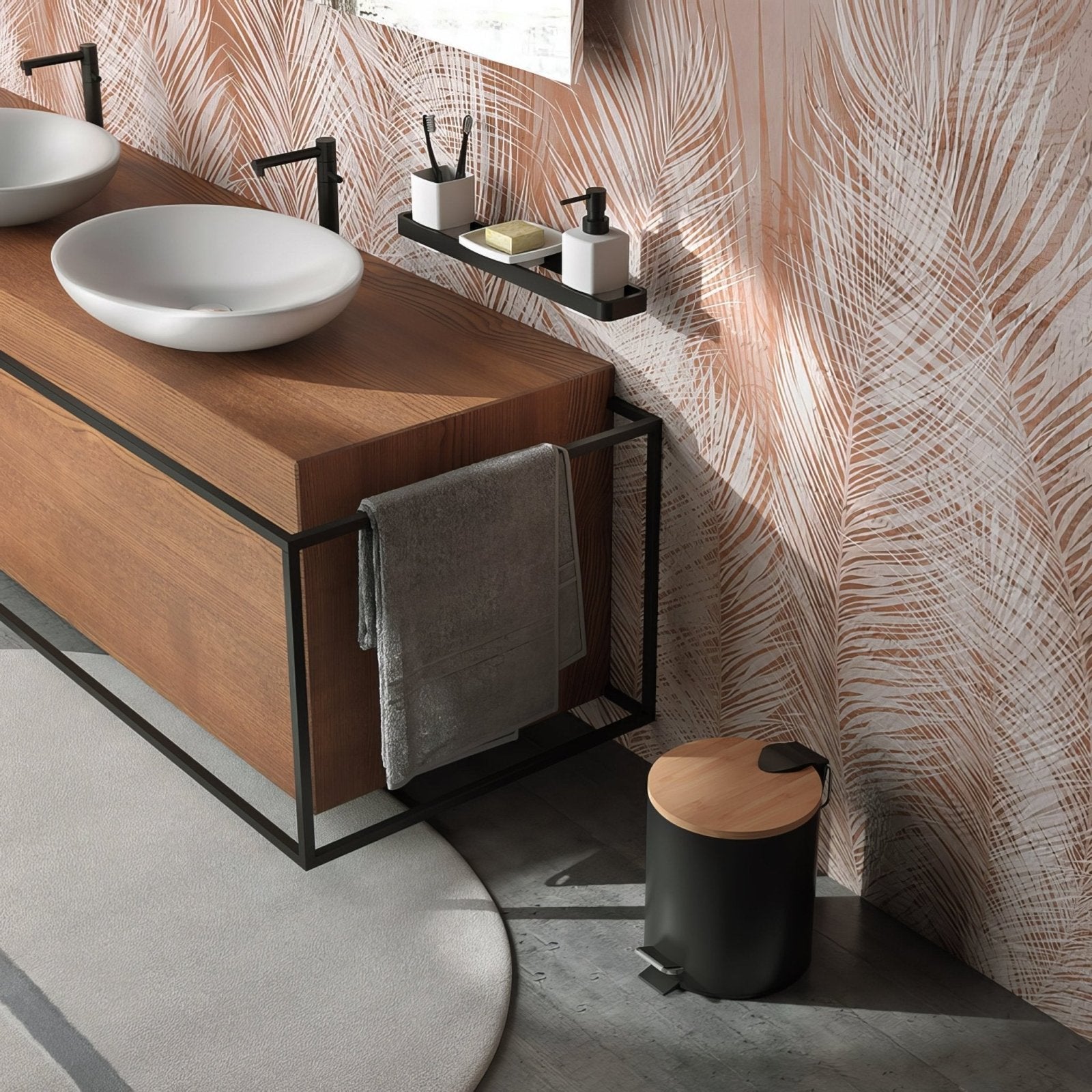 Kenta Pedal Bin 3l – Black Bamboo