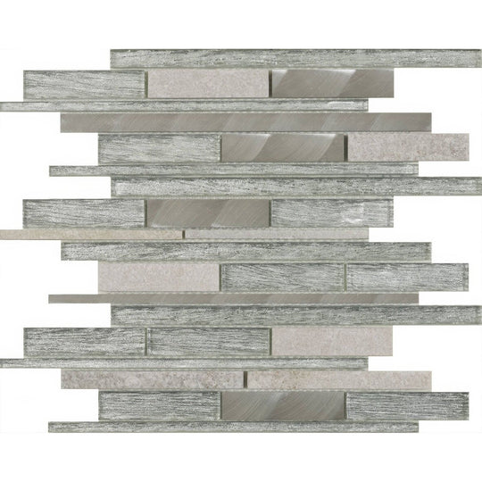 Kenton Silver Glass Stone Metal Mix Mosaic