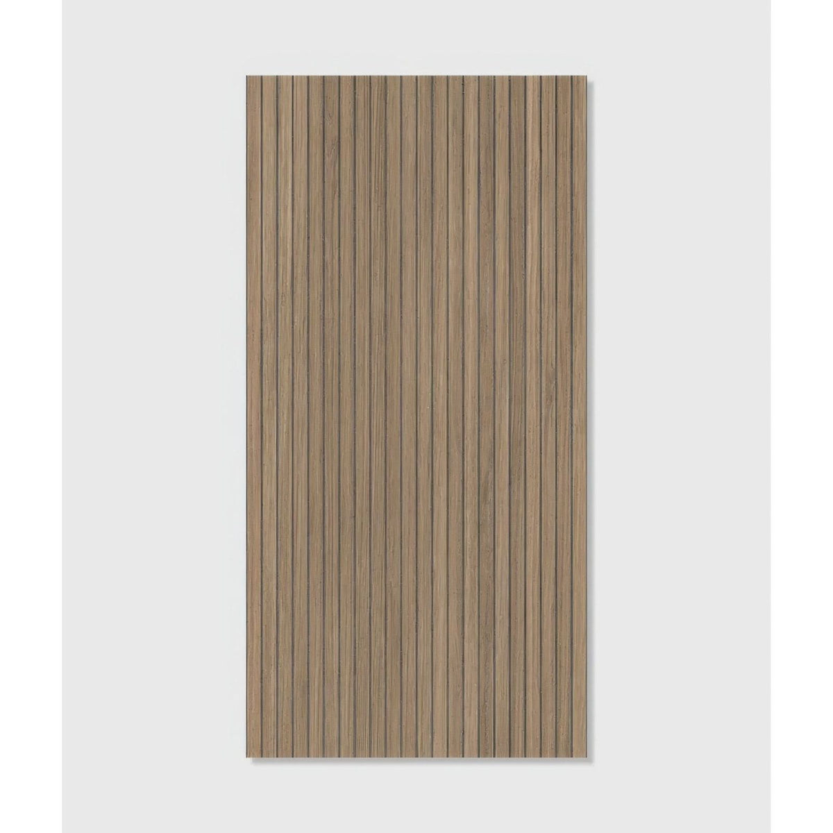 A kinfolk porcelain teak rectangular panel with vertical light brown wood grain texture