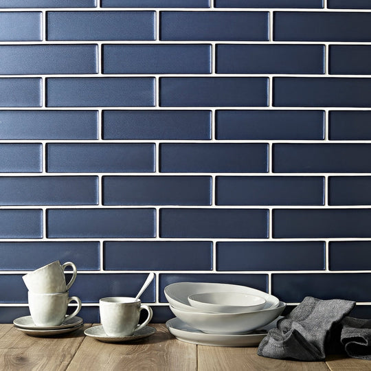 Kingfisher Blue Glass Wall Tile - alternate view