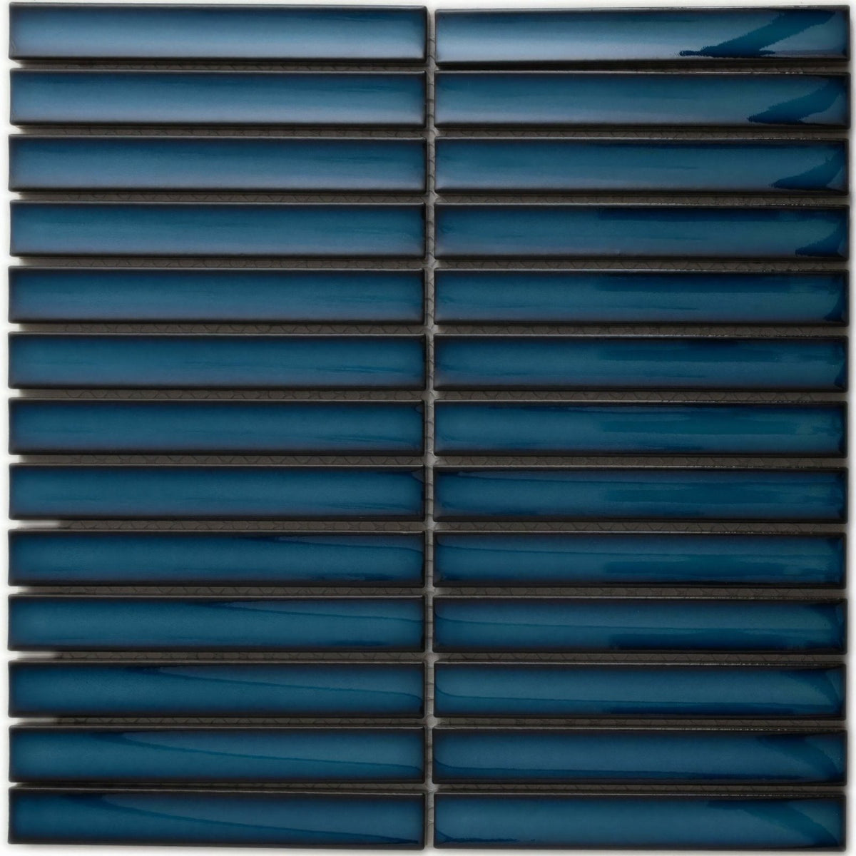 Kitkat blue mosaic glossy blue glass mosaic tile with subtle gradient tones for decorative wall use