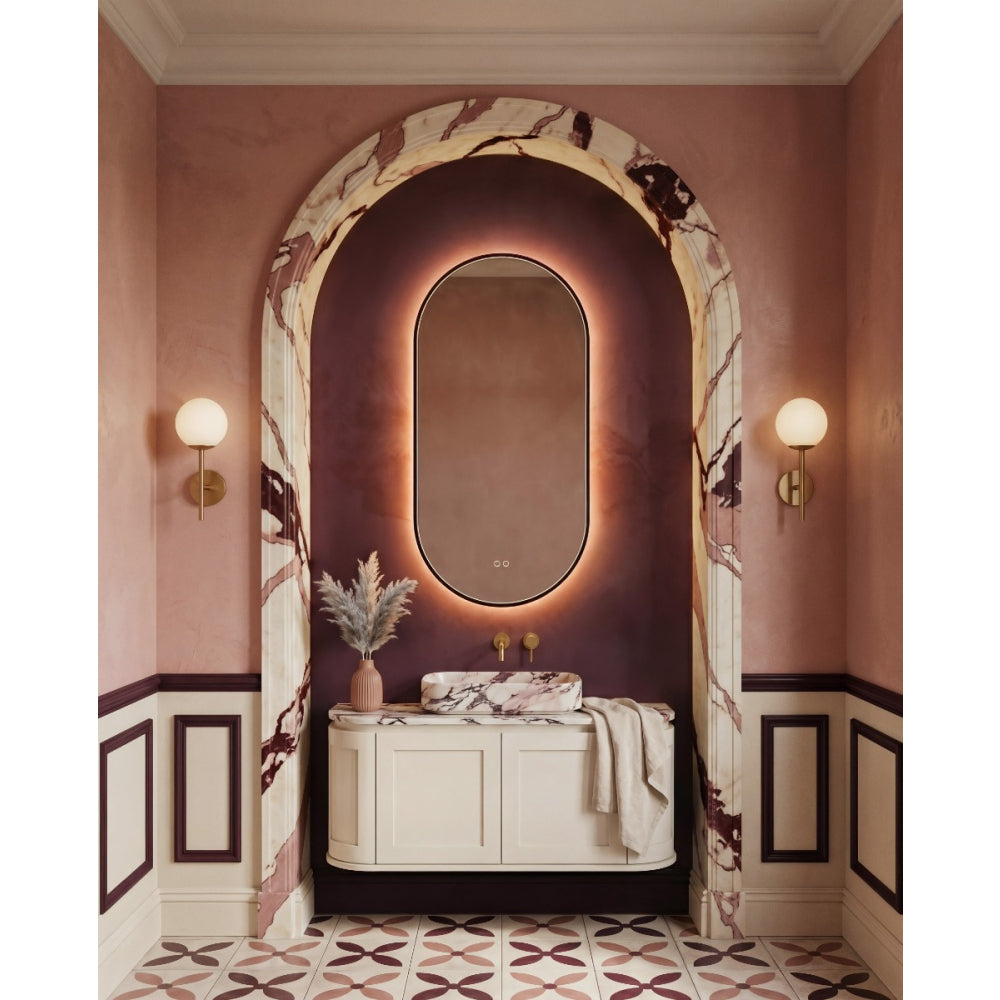 Kingsley Capsule Mirror 50x100cm in Black - Origins Living