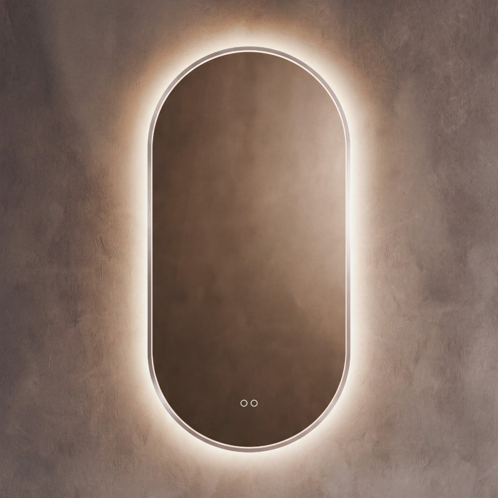 Kingsley Capsule Mirror 50x100cm in Brushed Nickel - Origins Living, view 4