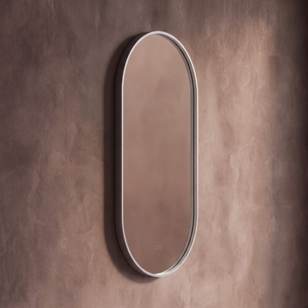 Kingsley Capsule Mirror 50x100cm in Brushed Nickel - Origins Living, view 9