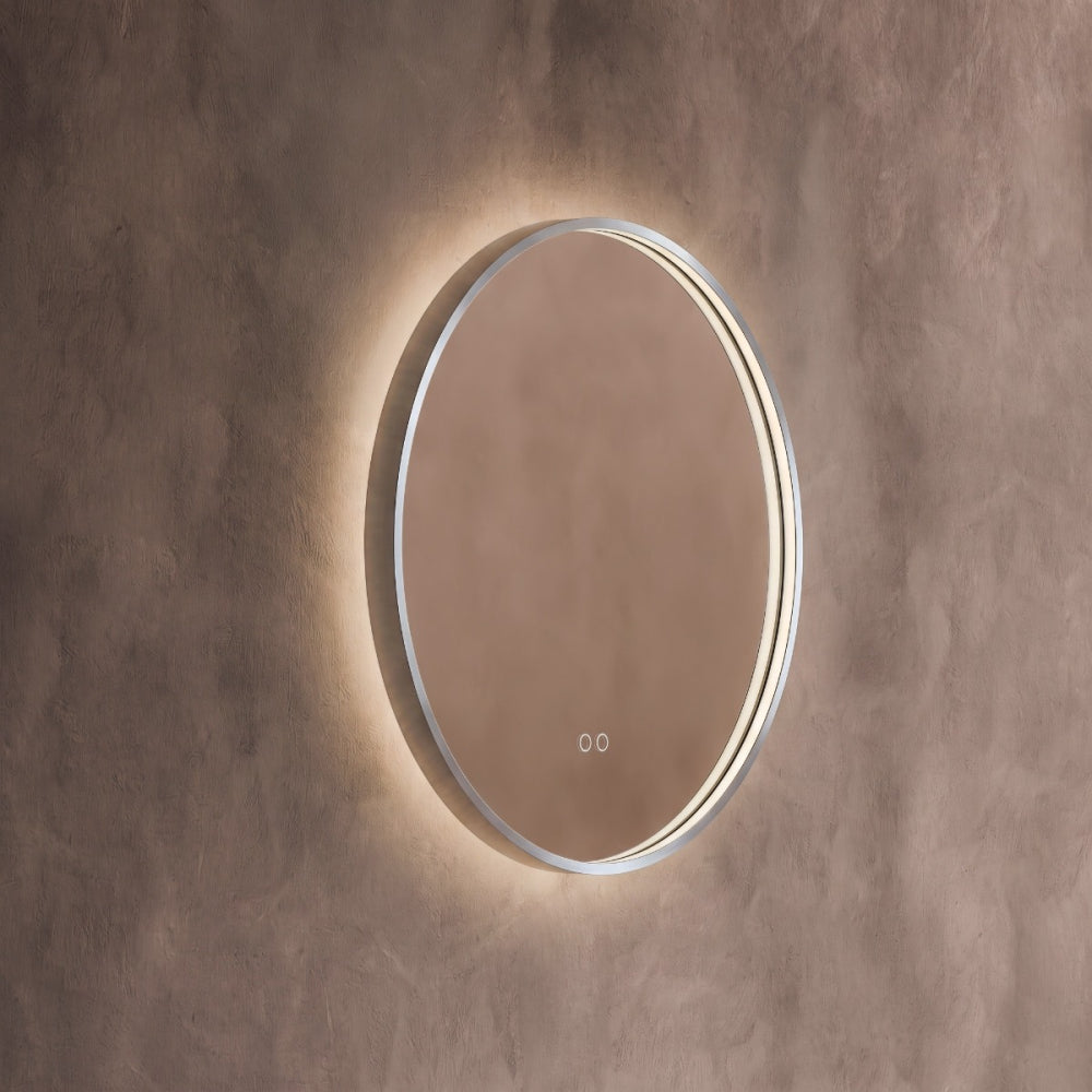 Kingsley Round Mirror 60cm in Brushed Nickel - Origins Living, view 2