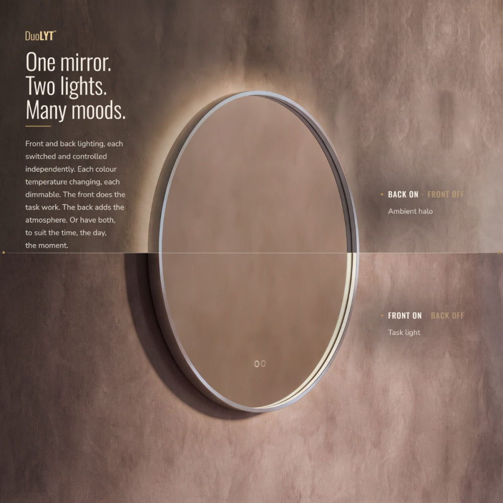 Kingsley Round Mirror 80cm in Brushed Nickel - Origins Living, view 11