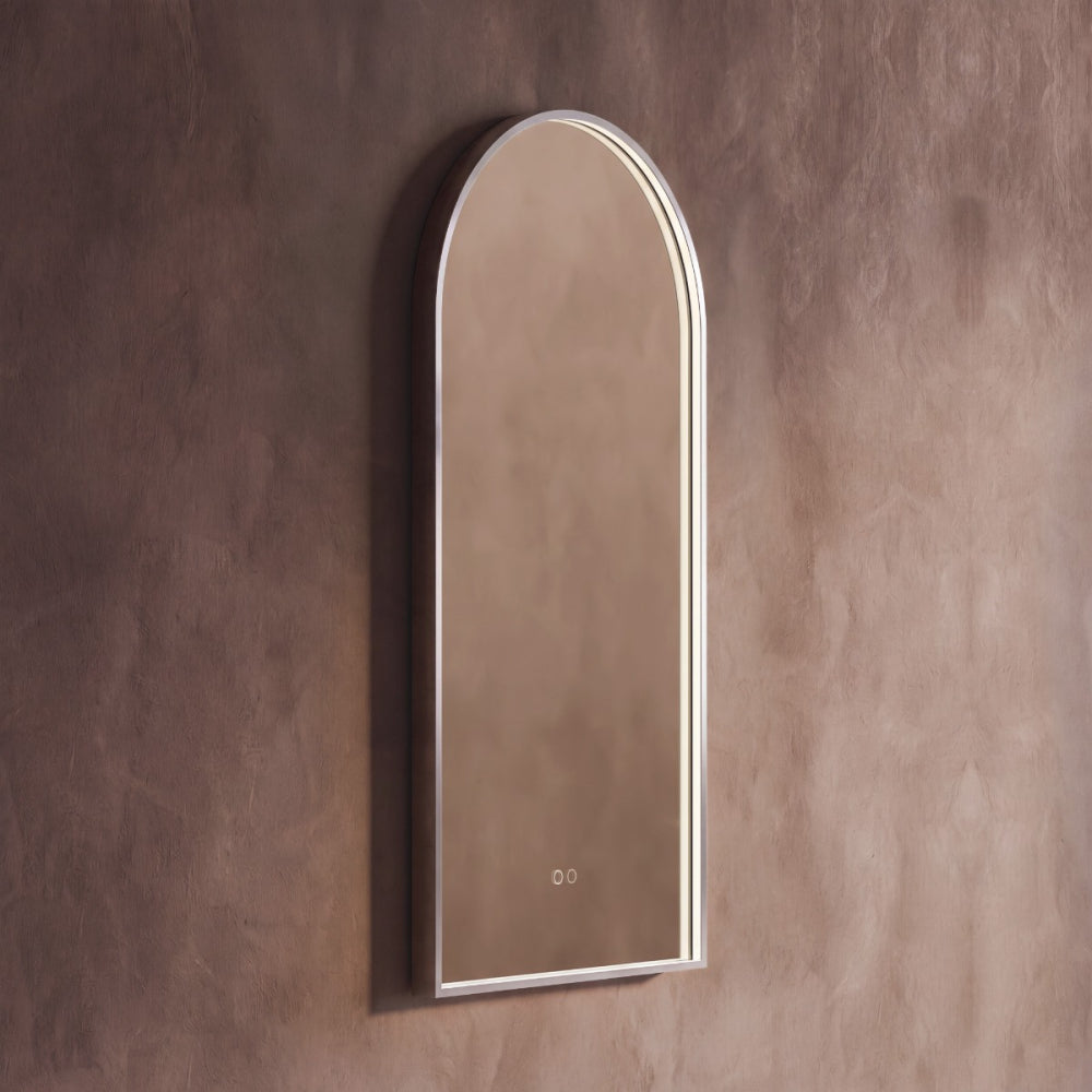 Kingsley Arch Mirror 50x100cm in Brushed Nickel - Origins Living, view 5