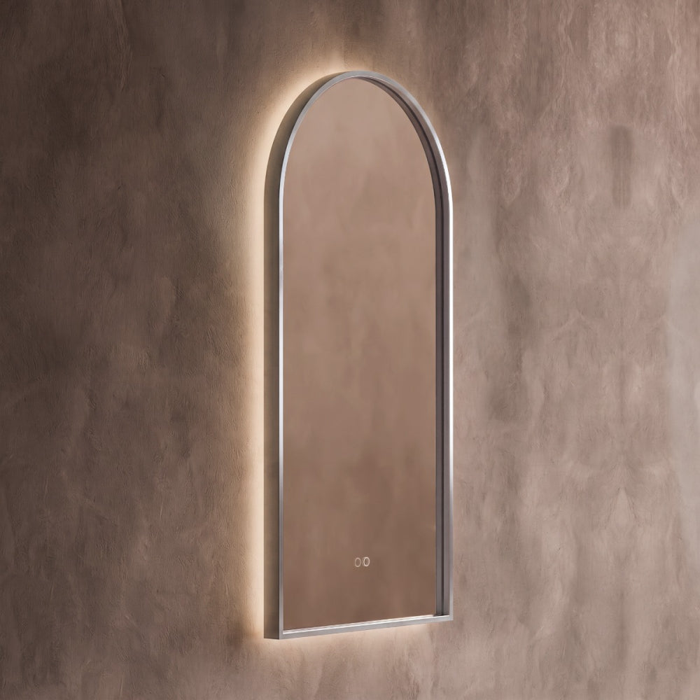 Kingsley Arch Mirror 50x100cm in Brushed Nickel - Origins Living, view 6