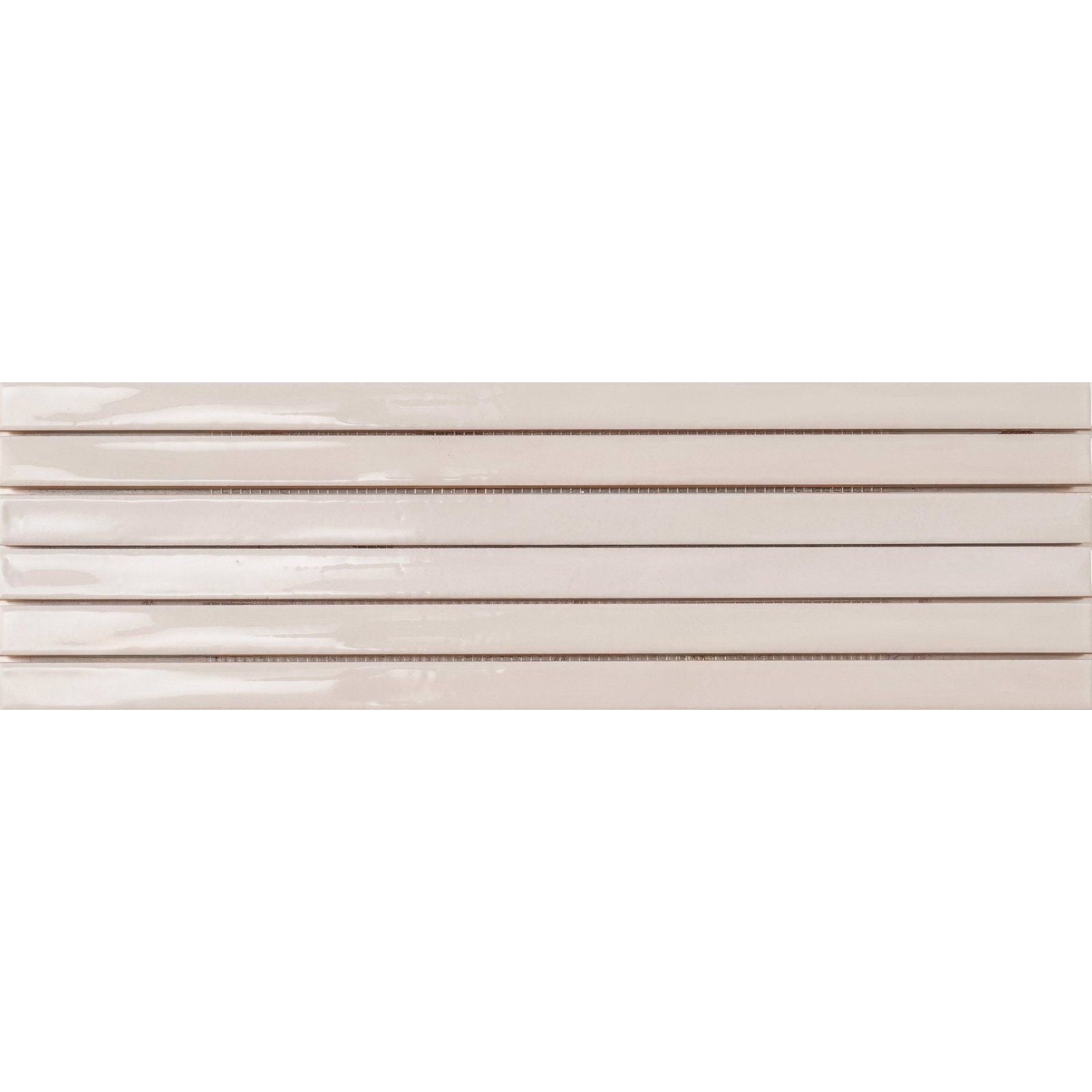 Beige rectangular ceramic tiles koeda xl topaz with a glossy finish and subtle horizontal grooves