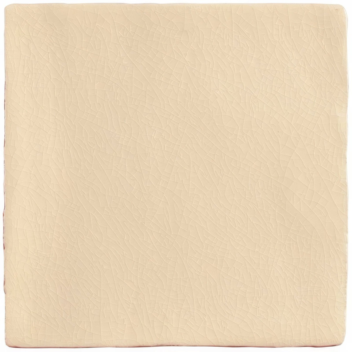 Beige textured square coaster made of ceramic with lace-inspired field tile pattern for protecting surfaces