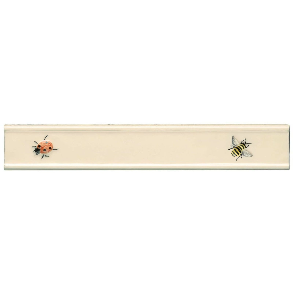 Ladybird & Bee Border Tile - Ceramic - Satin