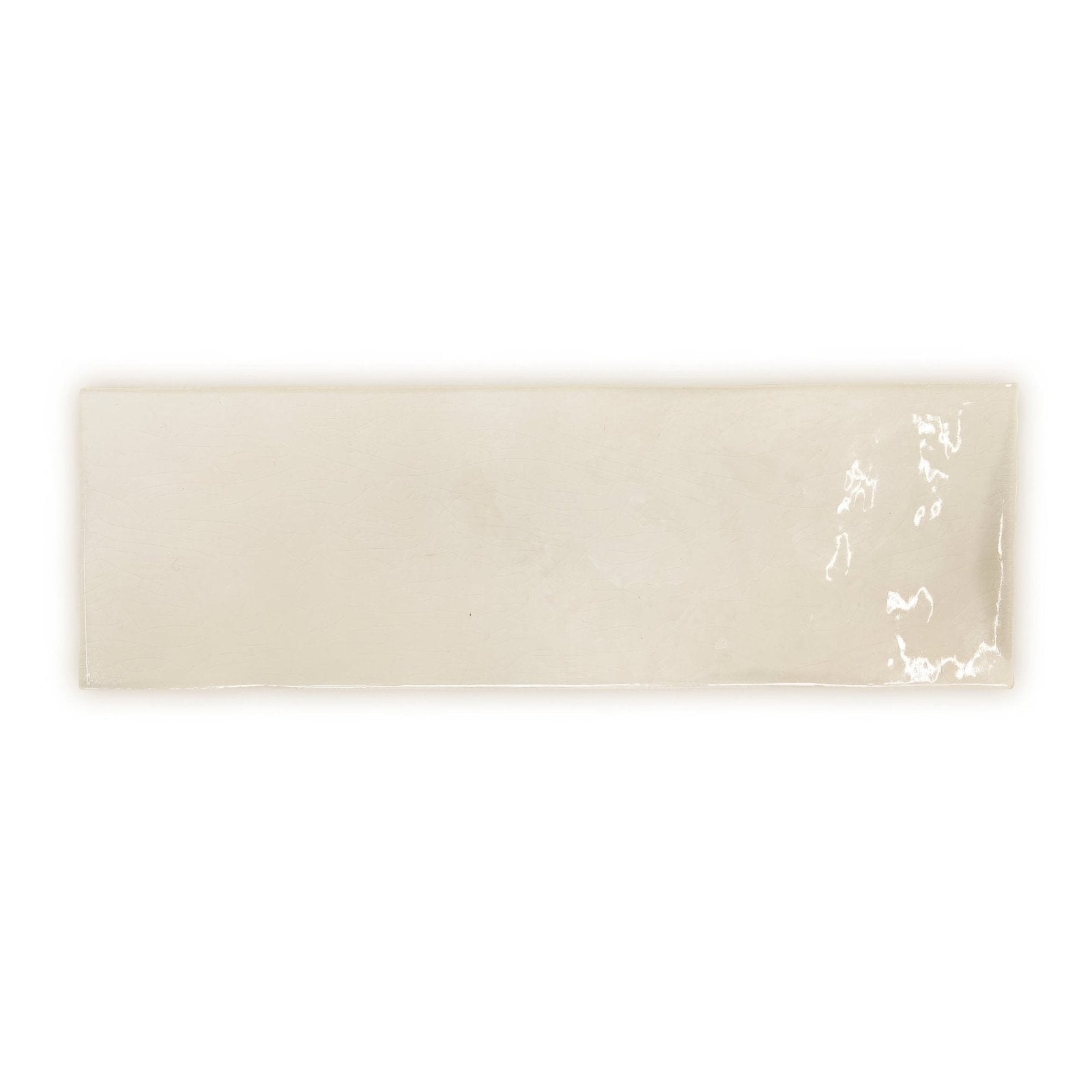 Landscape dawn beige tile cream-colored rectangular ceramic tile with subtle glossy finish and faint white marbled patterns