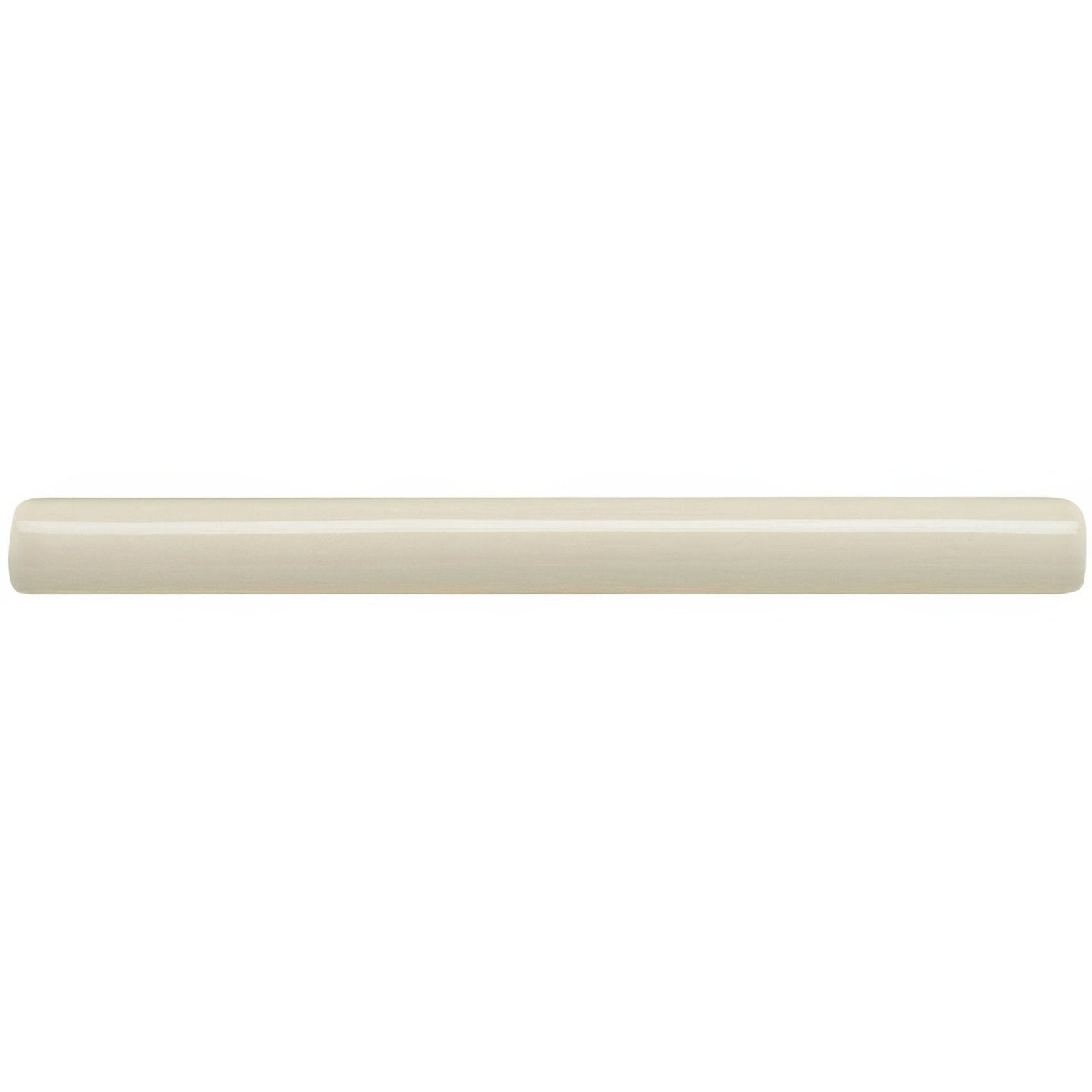 Cream-colored glossy ceramic kitchen countertop tile with rounded edges from lavenham chelsea collection