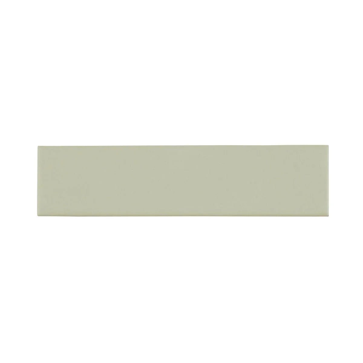 A sleek matte-finished rectangular tile in soft sage green from the levante sage collection