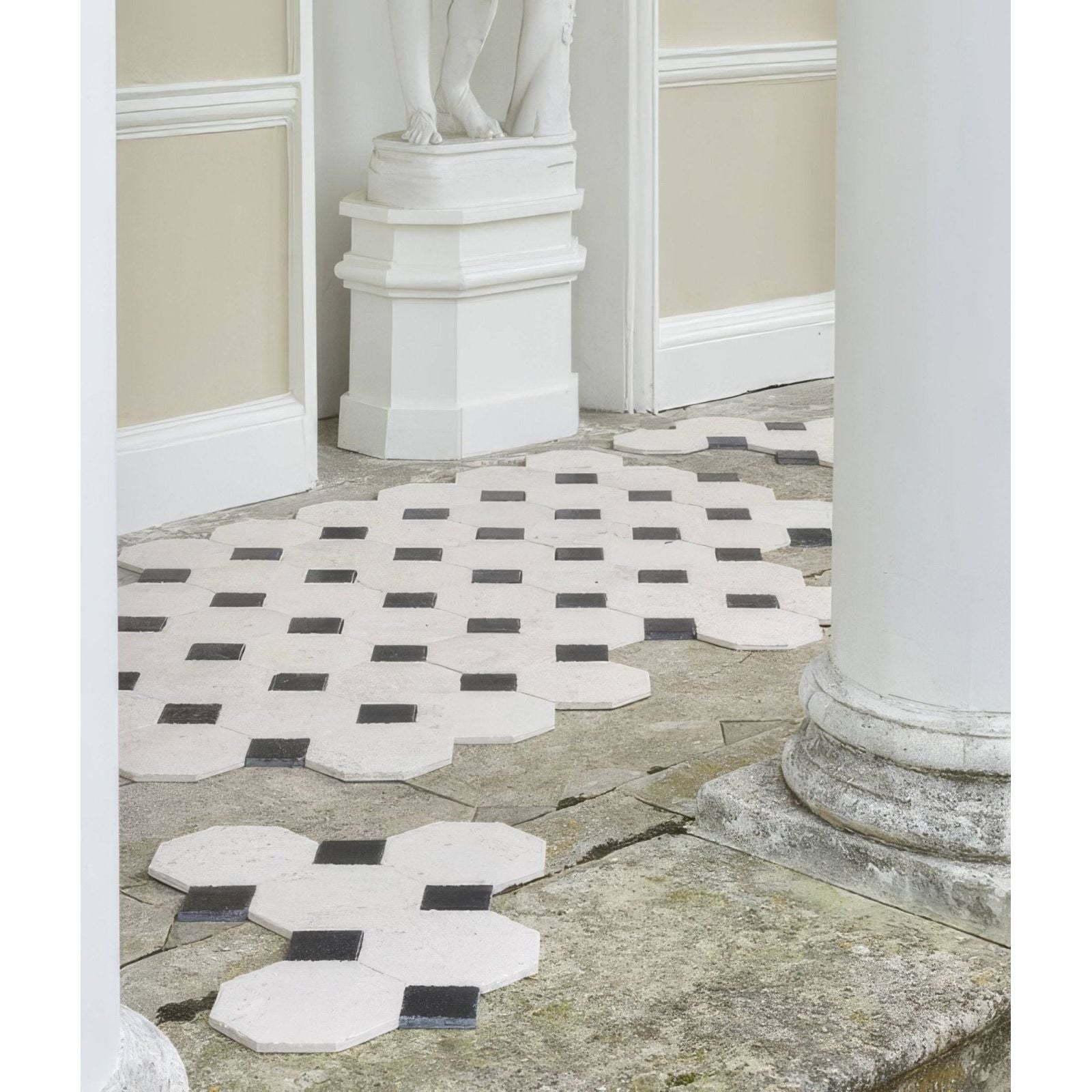 Limoges Limestone Vintaged Finish beige limestone floor tiles