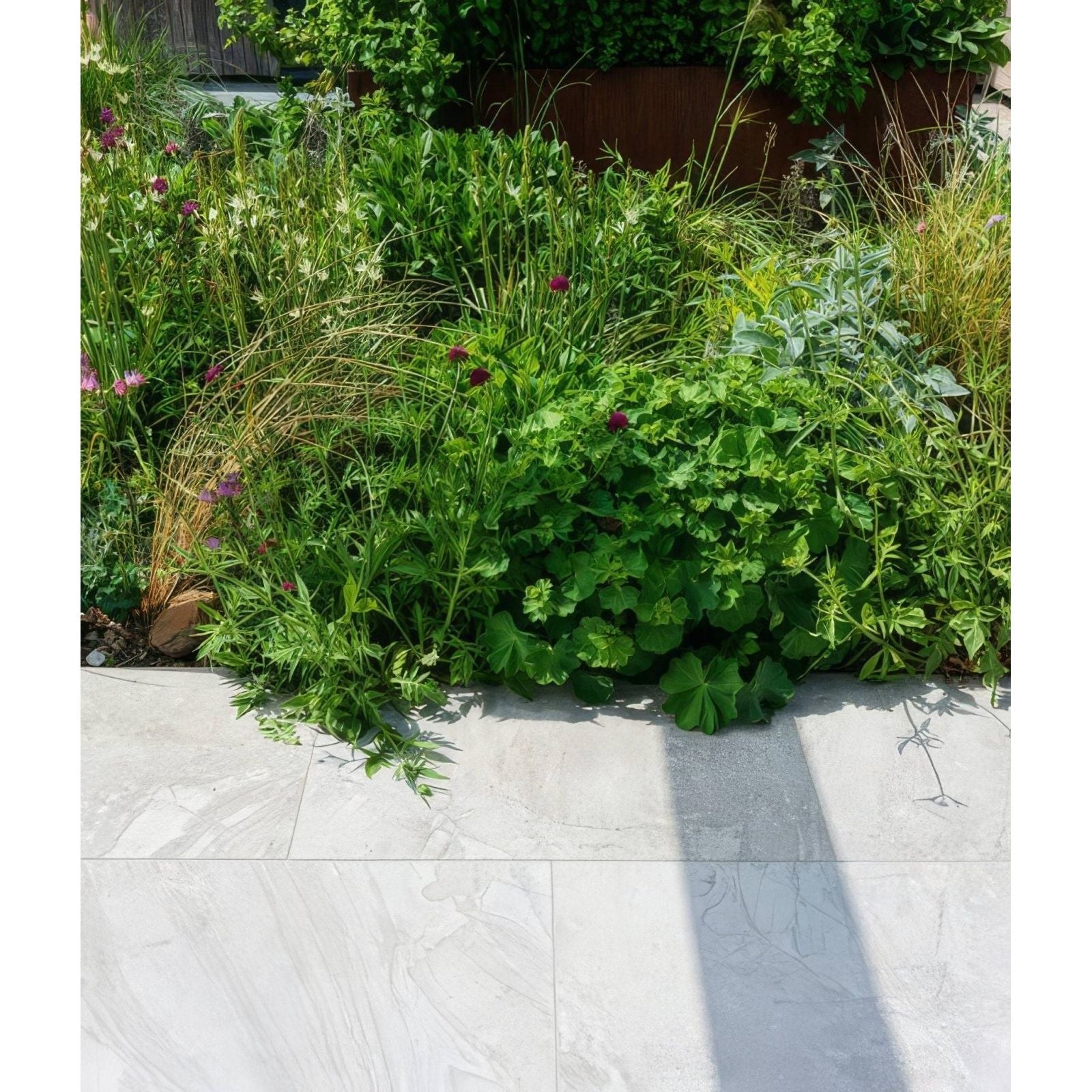 Lithos Porcelain Paving Textured Blanc light grey paving tiles