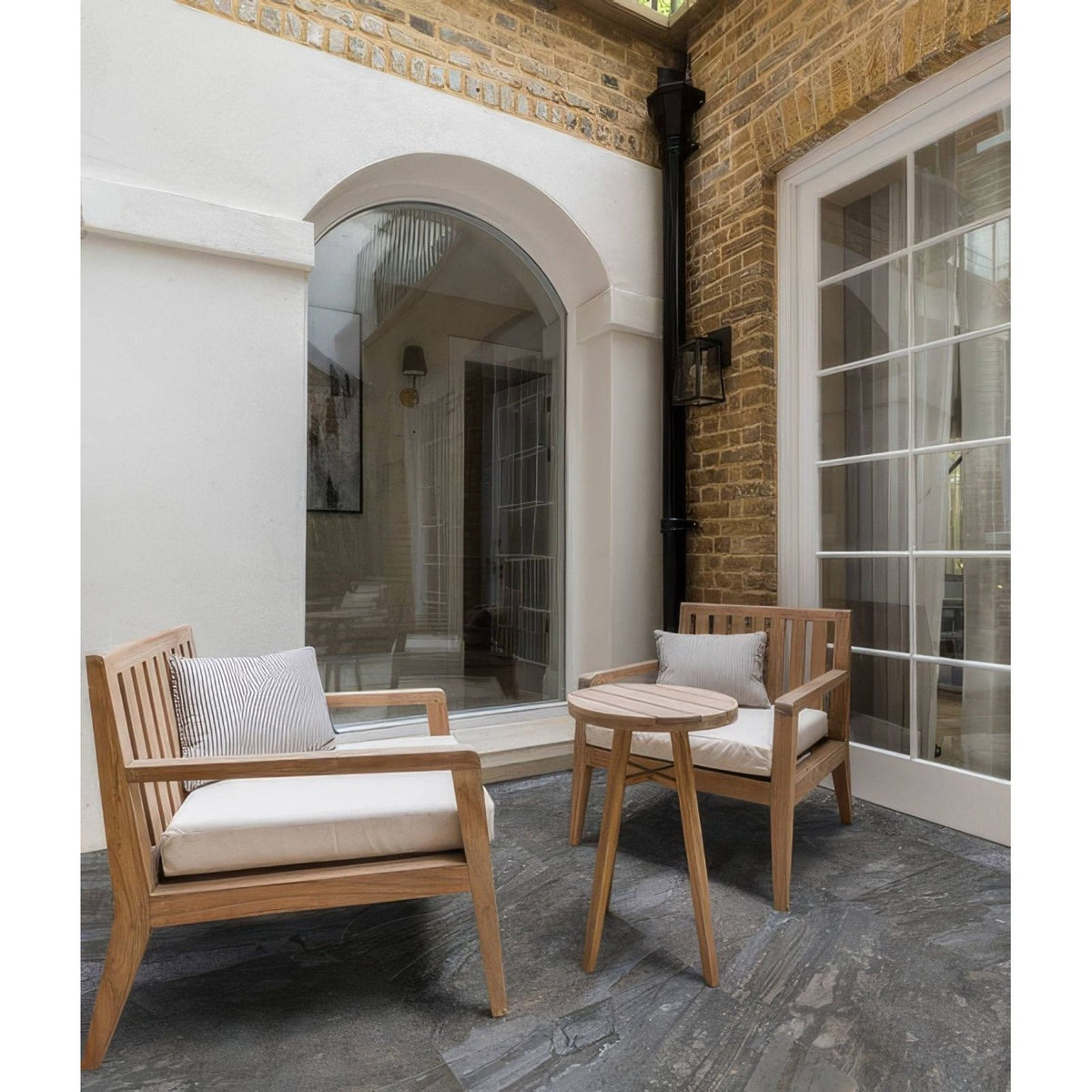 Lithos Porcelain Paving Textured Earth grey stone-effect paving tiles