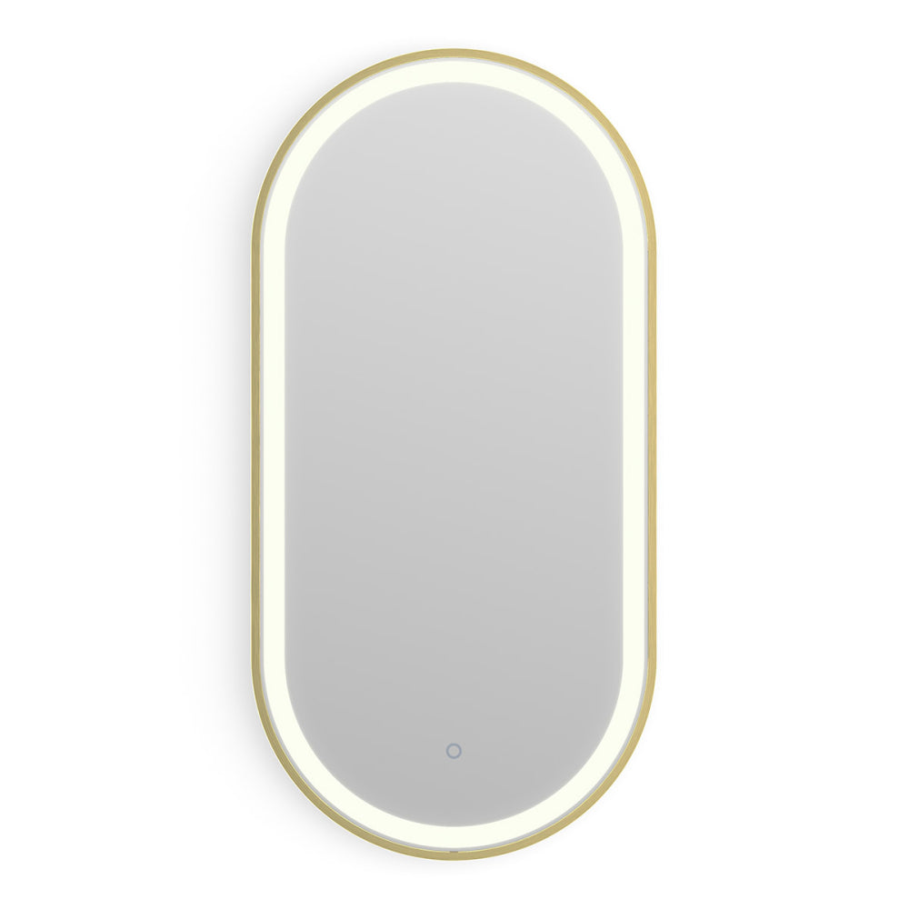 Lomax Light Capsule Mirror 40x80cm in Brushed Brass - Origins Living, view 3