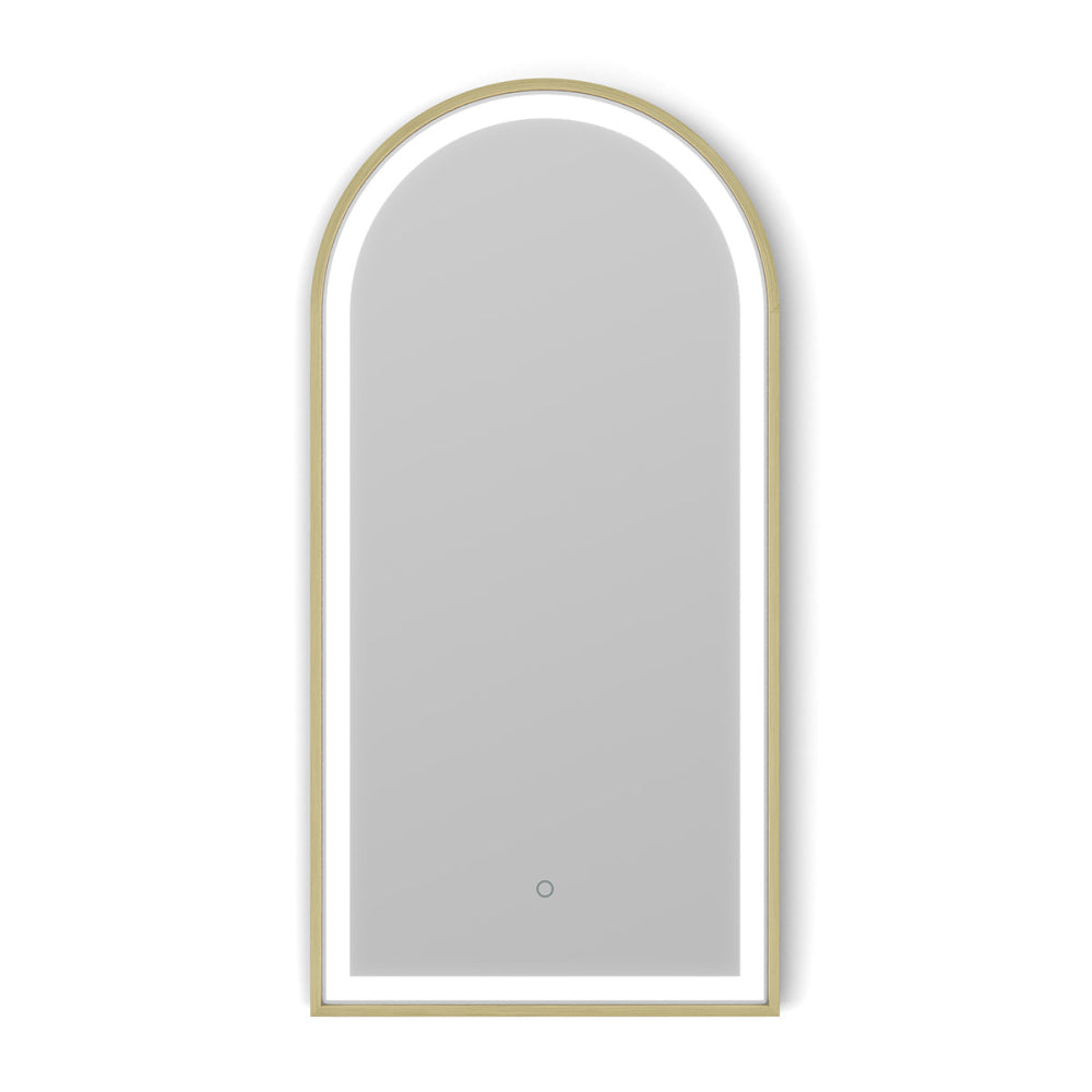 Lomax Light Arch Mirror 40x80cm in Brushed Brass - Origins Living, view 3