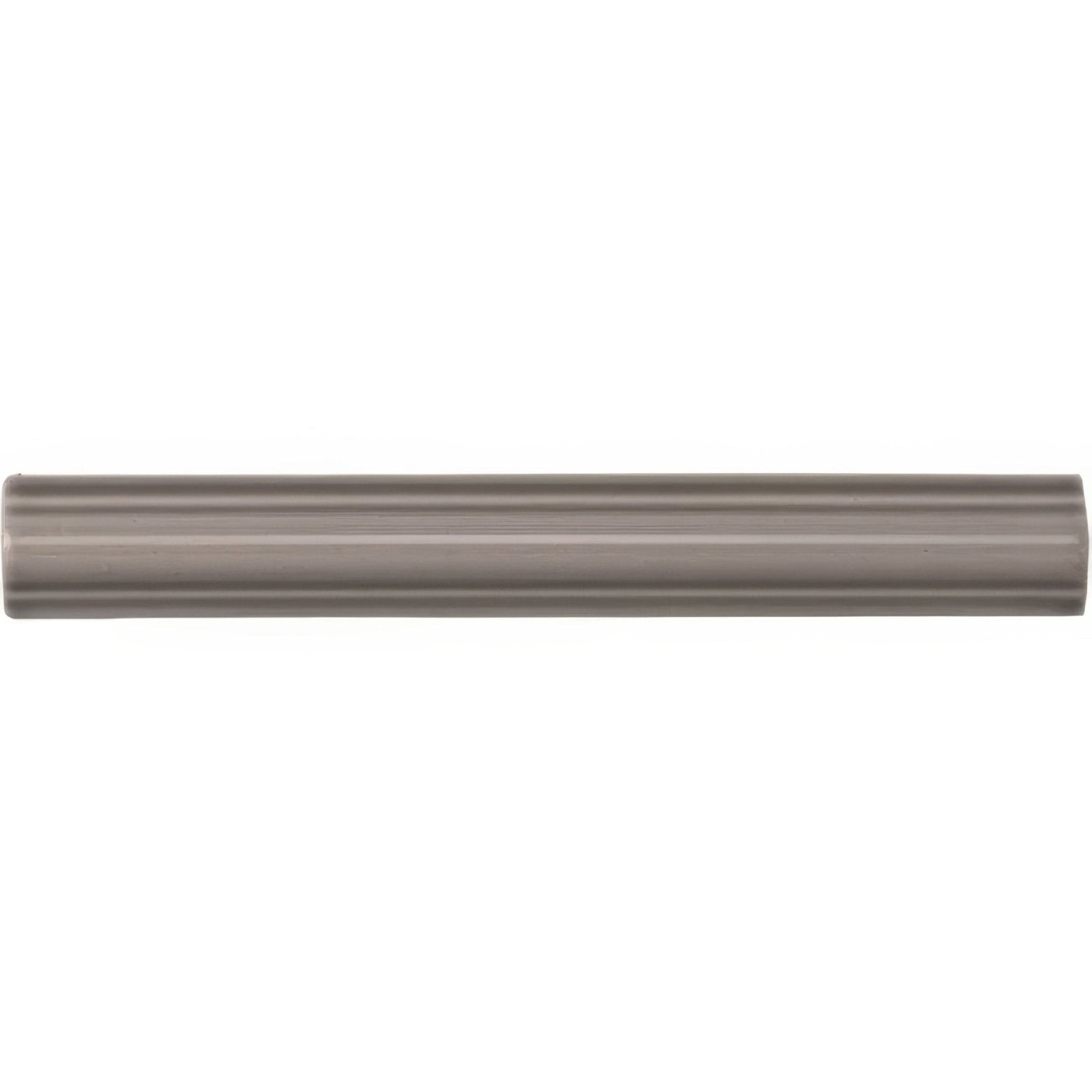 London Stone astragal moulding in matte gray cylindrical pipe with subtle horizontal ridges for architectural detailing