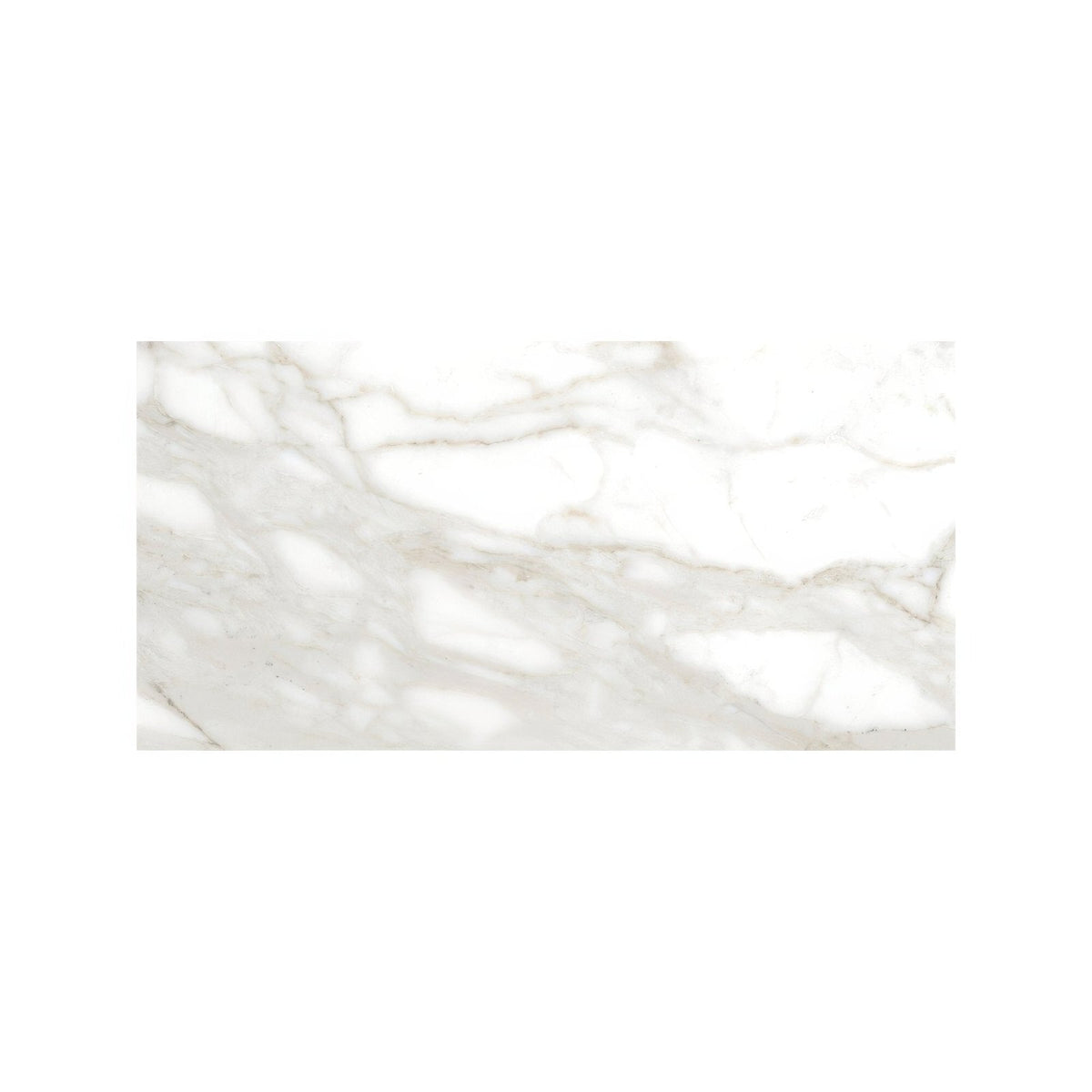 Lucca Calacatta Noble white marble-effect tile with subtle grey veining