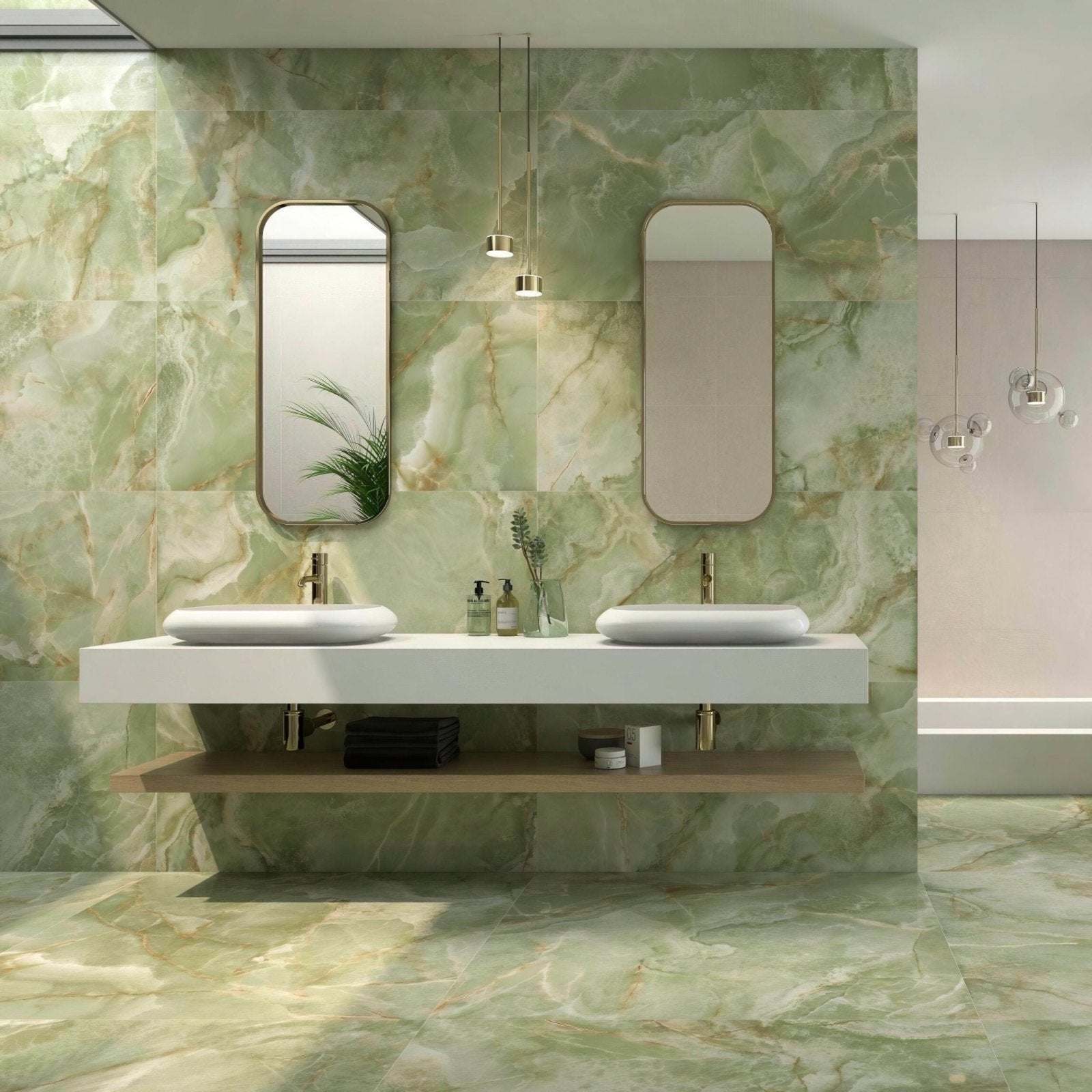 Lux Noor apple Marble Effect Tile