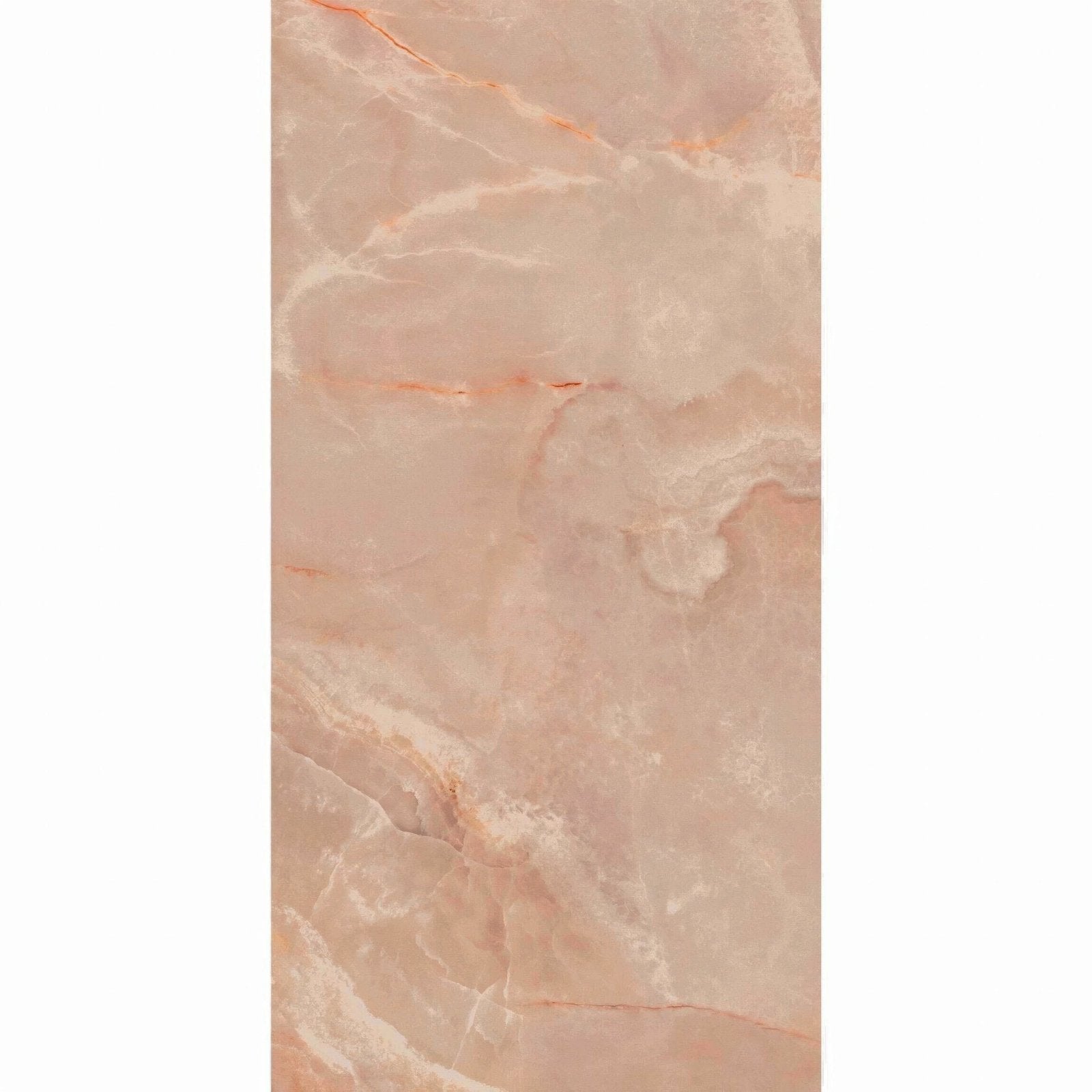 Beige lux noor peach marble effect tile with smooth polished surface and subtle orange veining