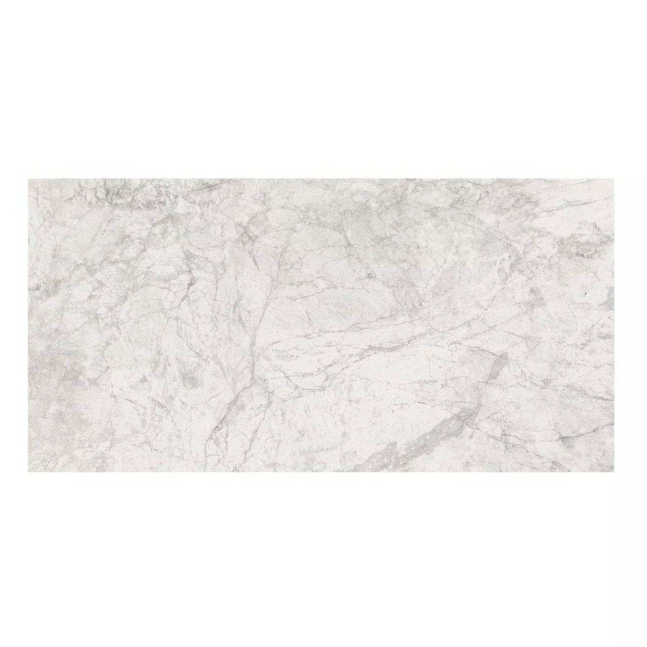 A sleek white marble tile lux white 60 x 120cm with subtle gray veining and polished finish