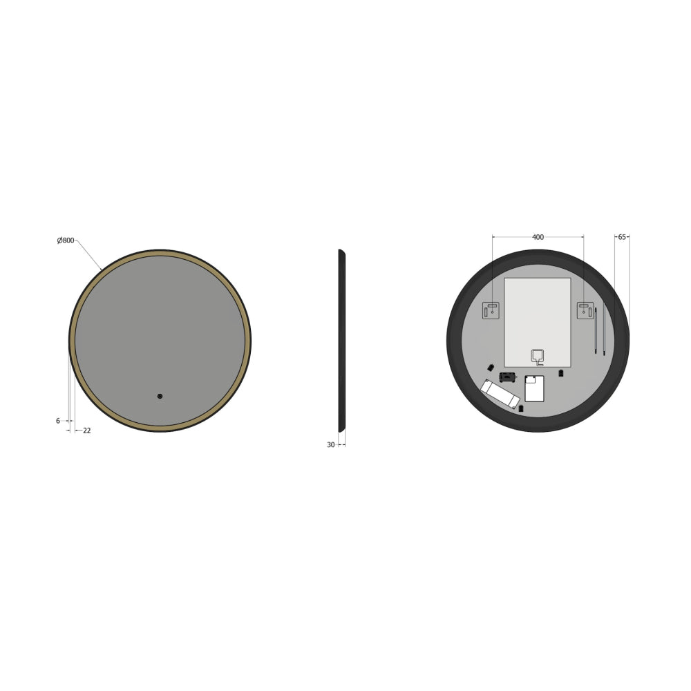 Luxor Mirror 80cm Gold/ in Black - Origins Living, view 10
