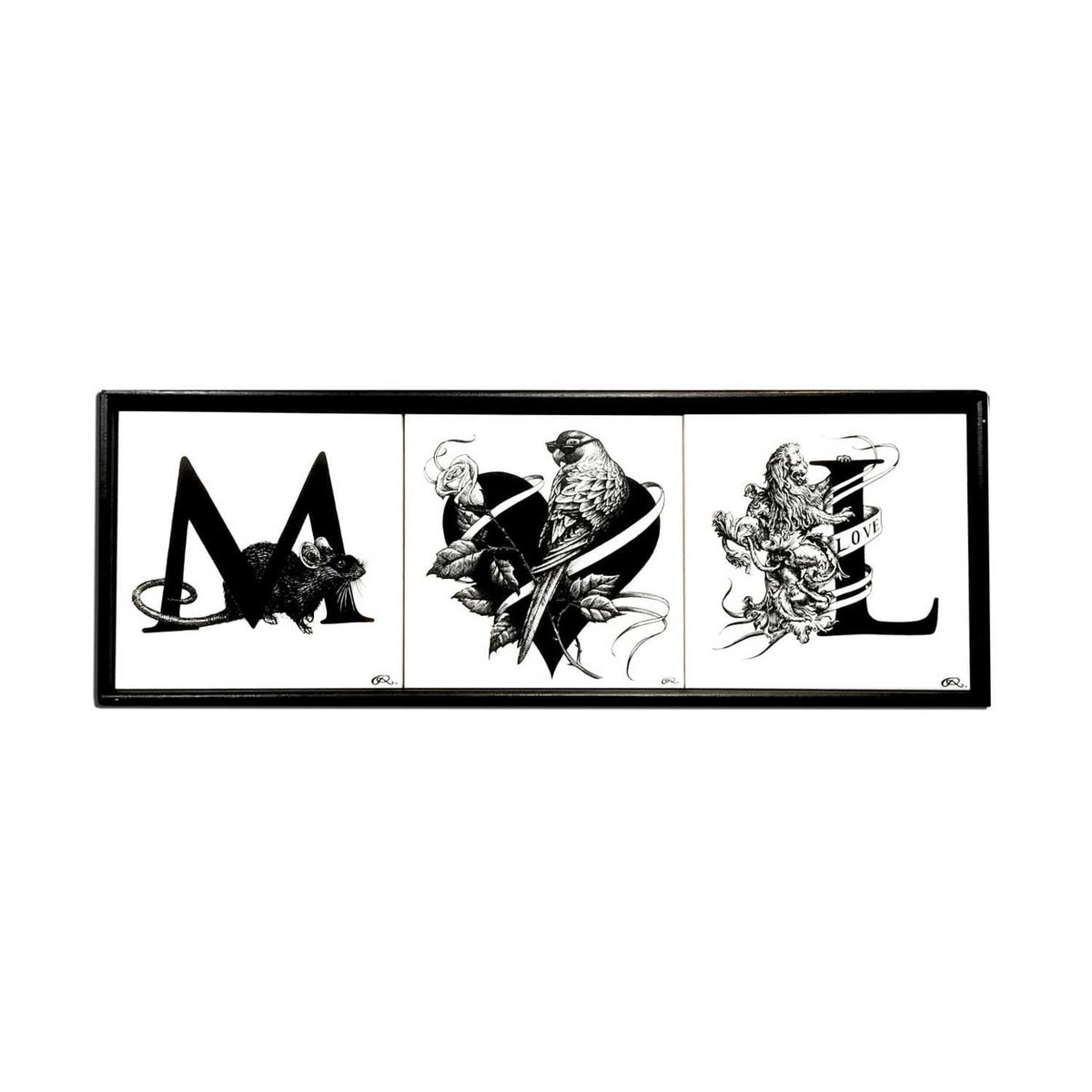 Rory Dobner Bespoke Initials Framed Tiles - Ceramic