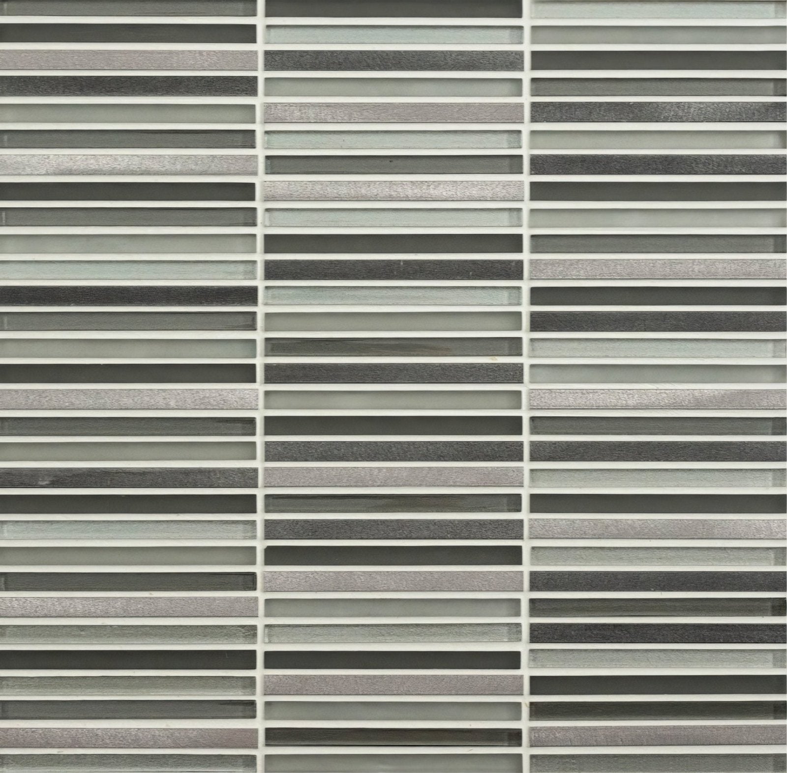 Majestic Recycled Glass and Metal Stack Mosaic