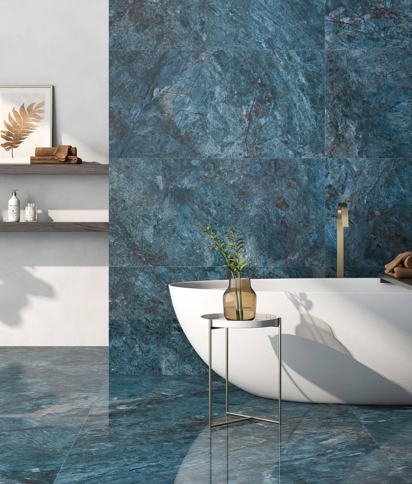 Marble Luxe Porcelain Azzurro