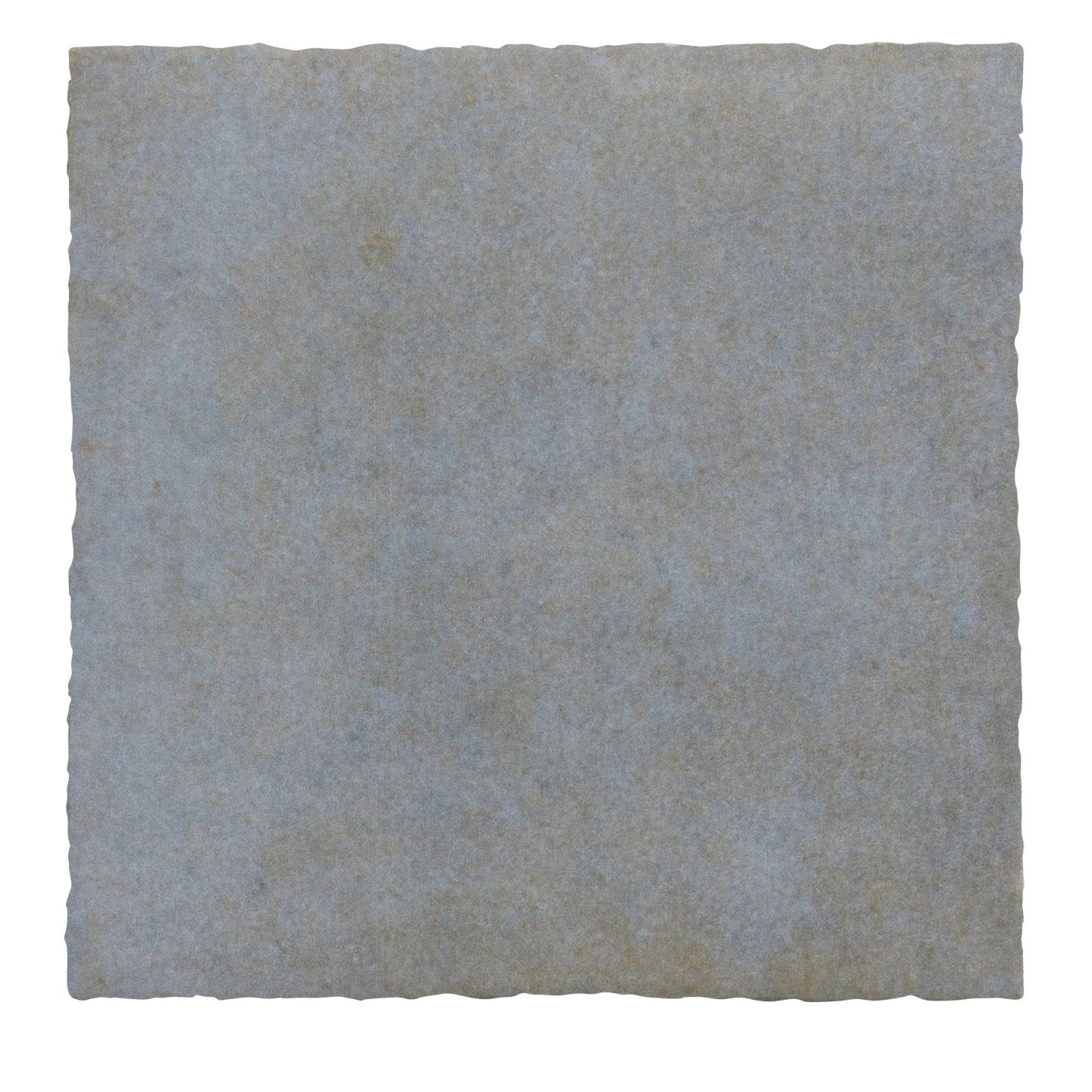 A square textured maroc ceramic glicine stone tile in muted grayish blue with subtle natural tone variations