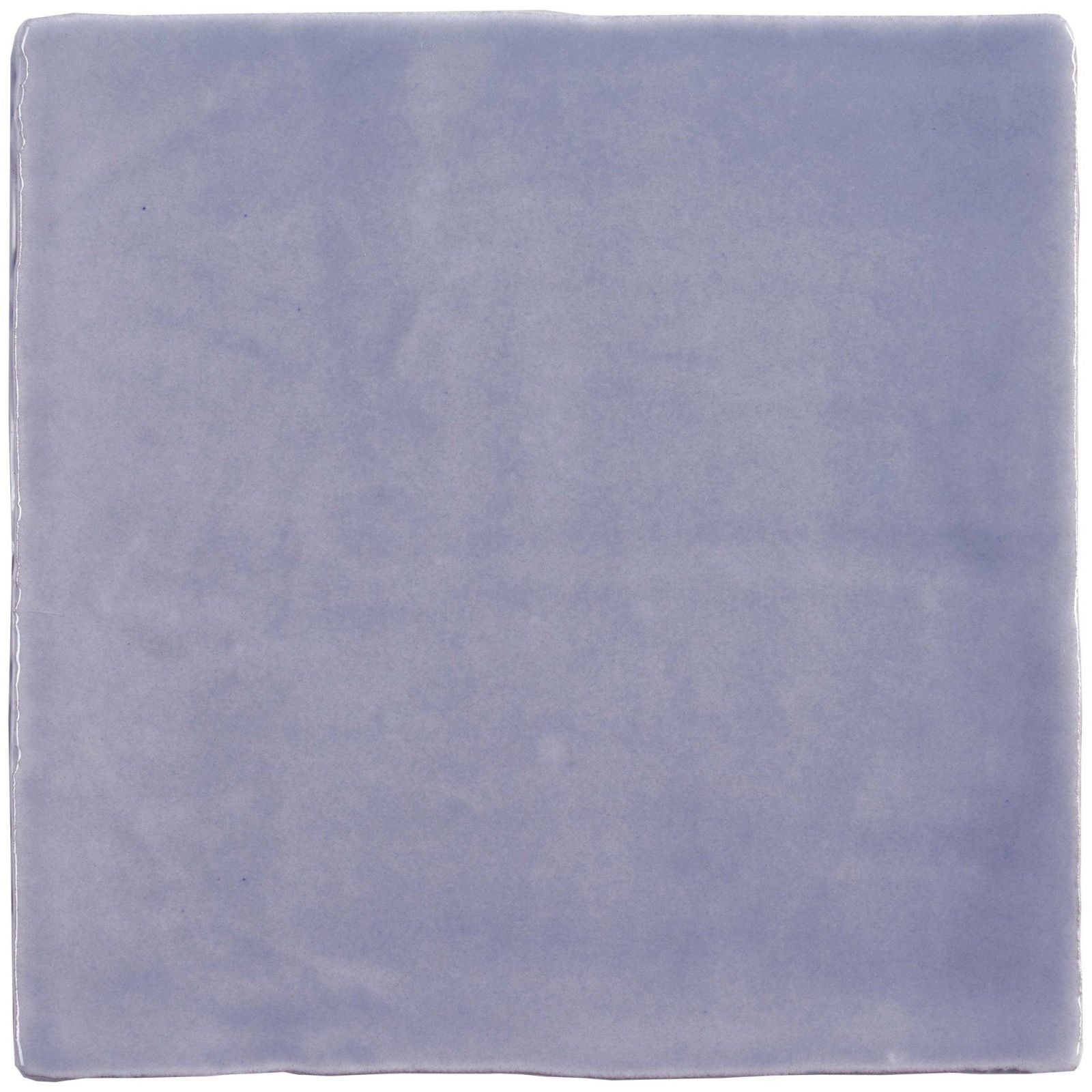 Marsh field tile is a square lavender ceramic tile with a matte finish subtle texture and slightly uneven edges