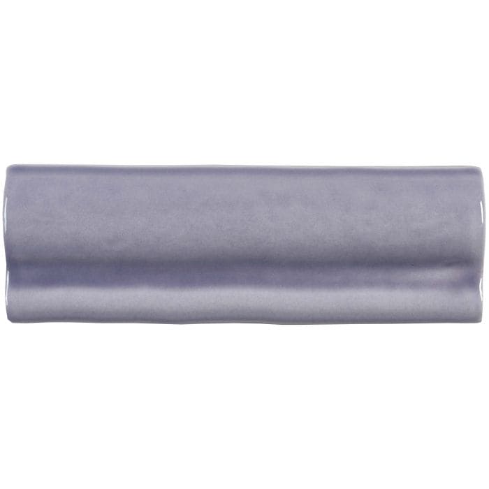 A sleek rectangular ceramic marsh torus moulding tile with smooth matte lavender finish and glossy edge highlights