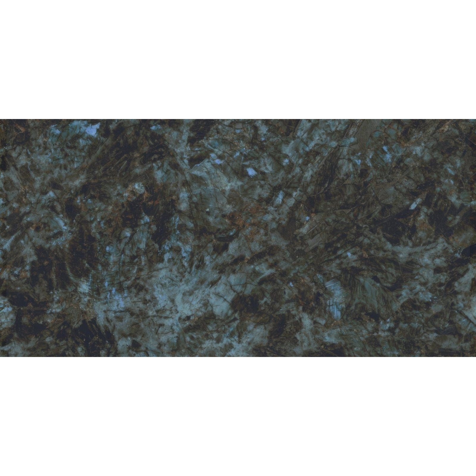 Marvel Diva Baobab Polished dark grey and teal marble-effect tile with swirling veining