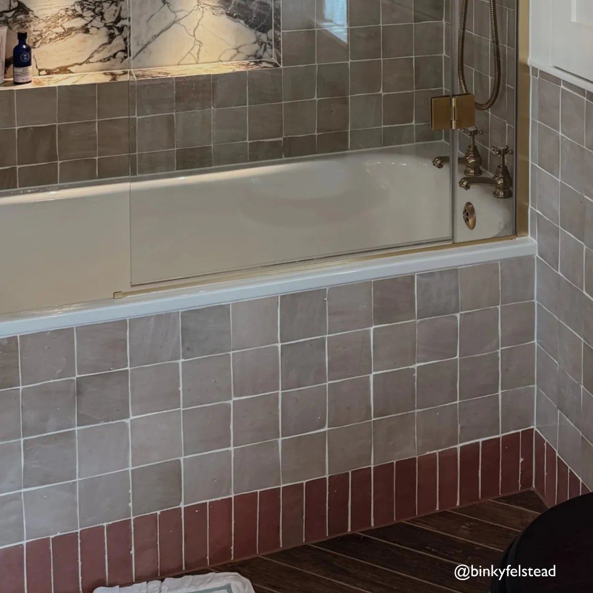 Medina Cloudy White Square Handmade Moroccan Zellige Tile