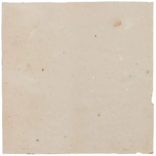Medina Cloudy White Square Handmade Moroccan Zellige Tile - alternate view