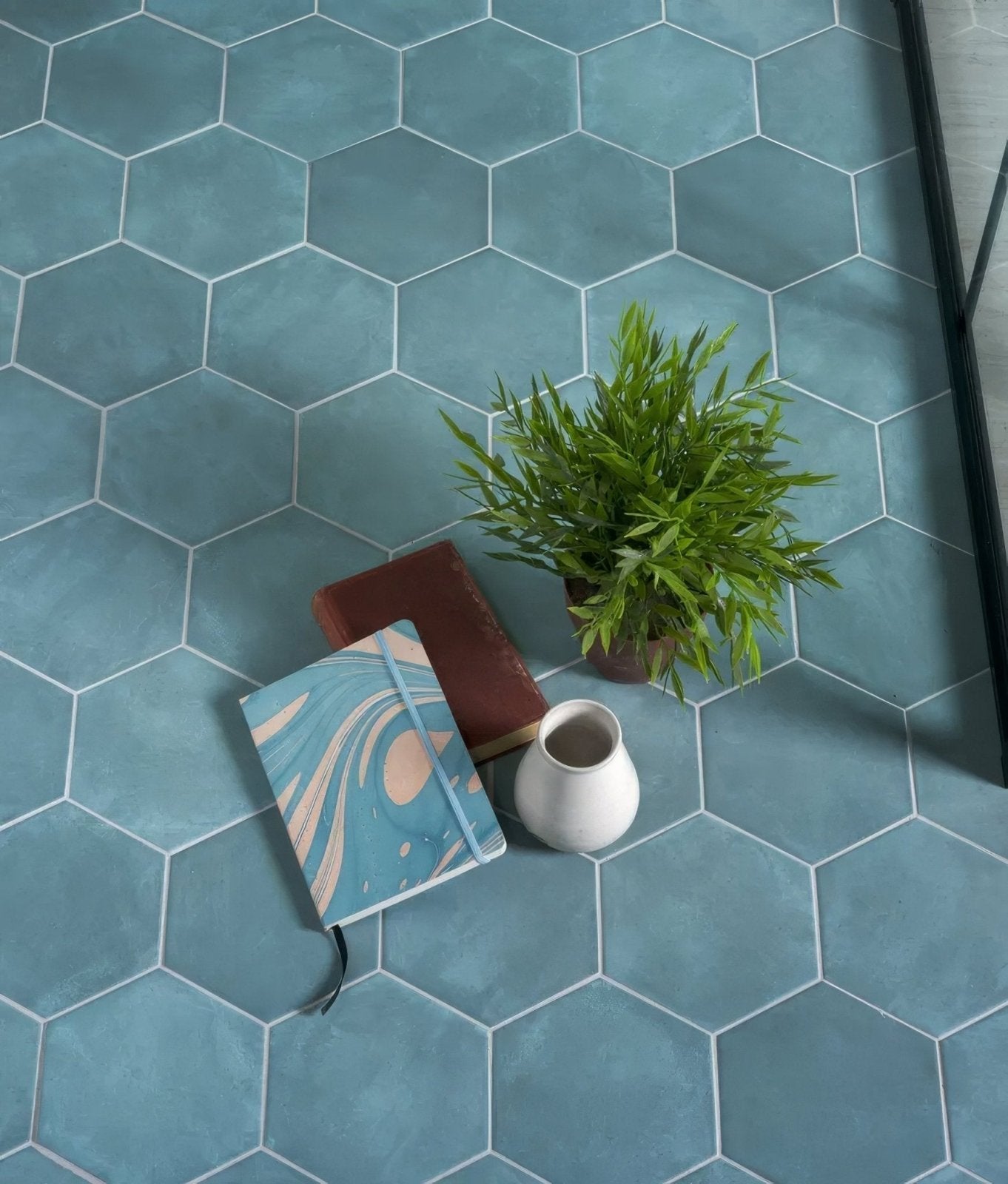 Medina Hexagon Porcelain Aqua