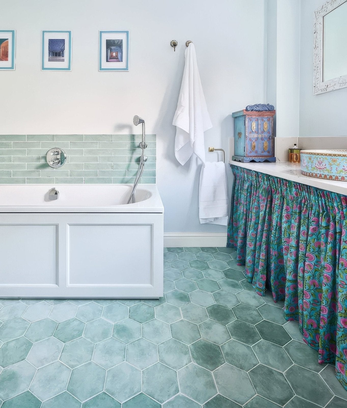 Medina Hexagon Porcelain Salvia