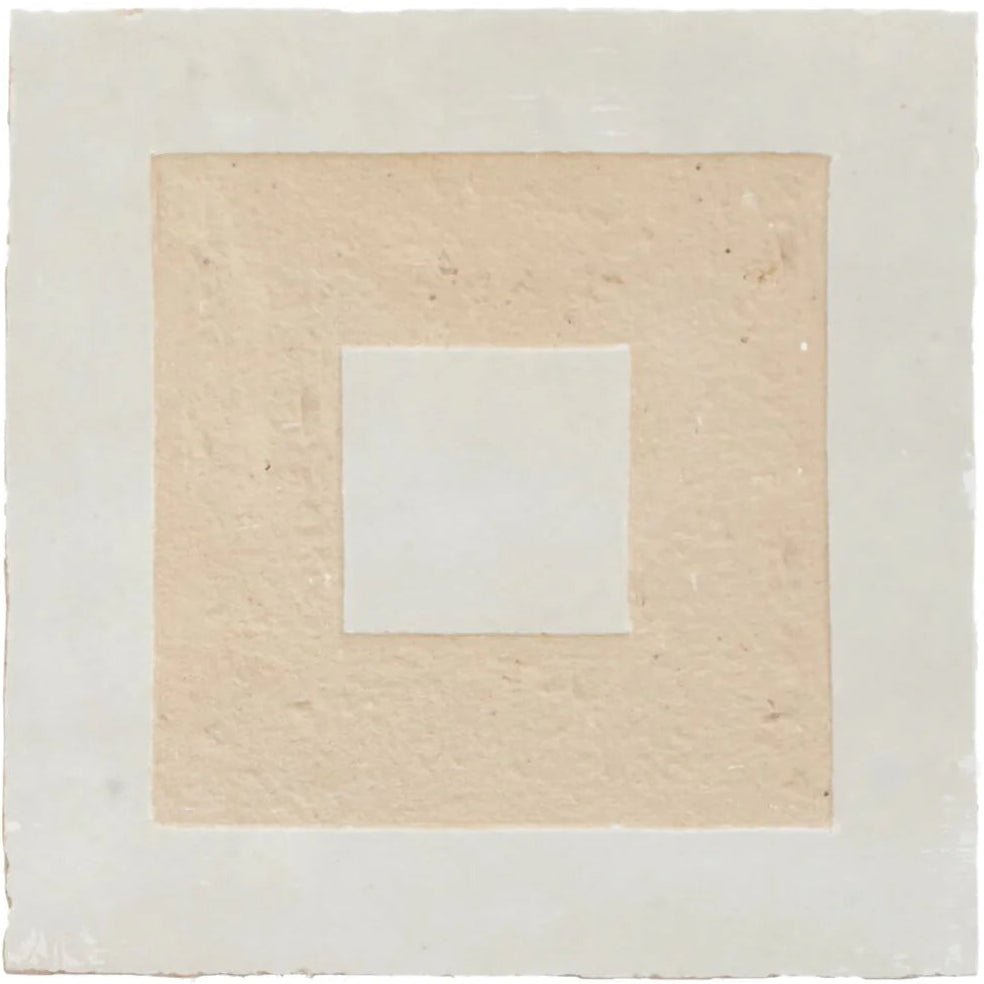 Medina Pure White Porton Handmade Moroccan Zellige Tile off-white ceramic zellige tile with concentric squares