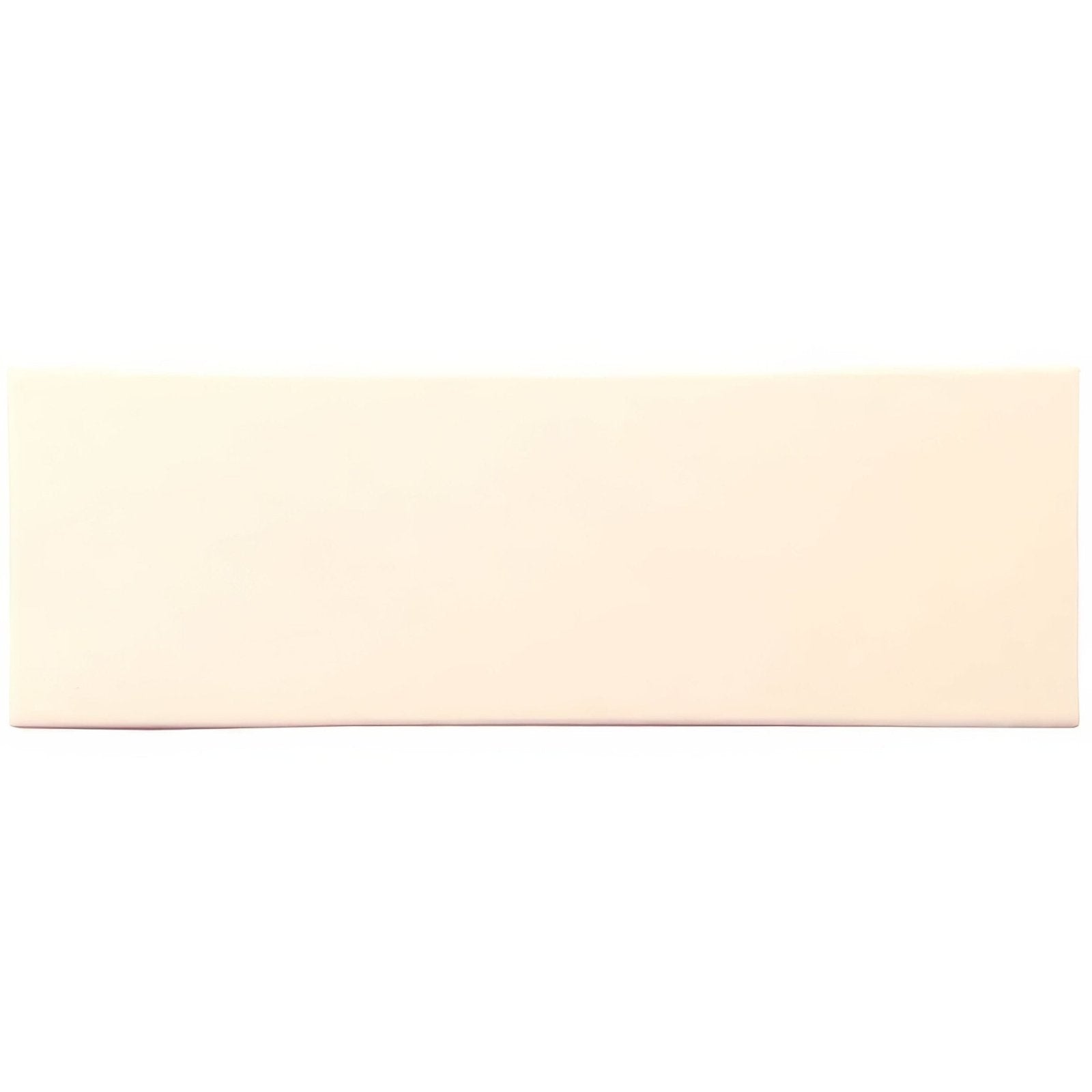 Cream-colored rectangular brick tile melford with smooth matte finish for wall and floor applications